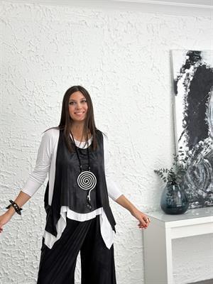 VANZO YELEKLİ BEYAZ BLUZ