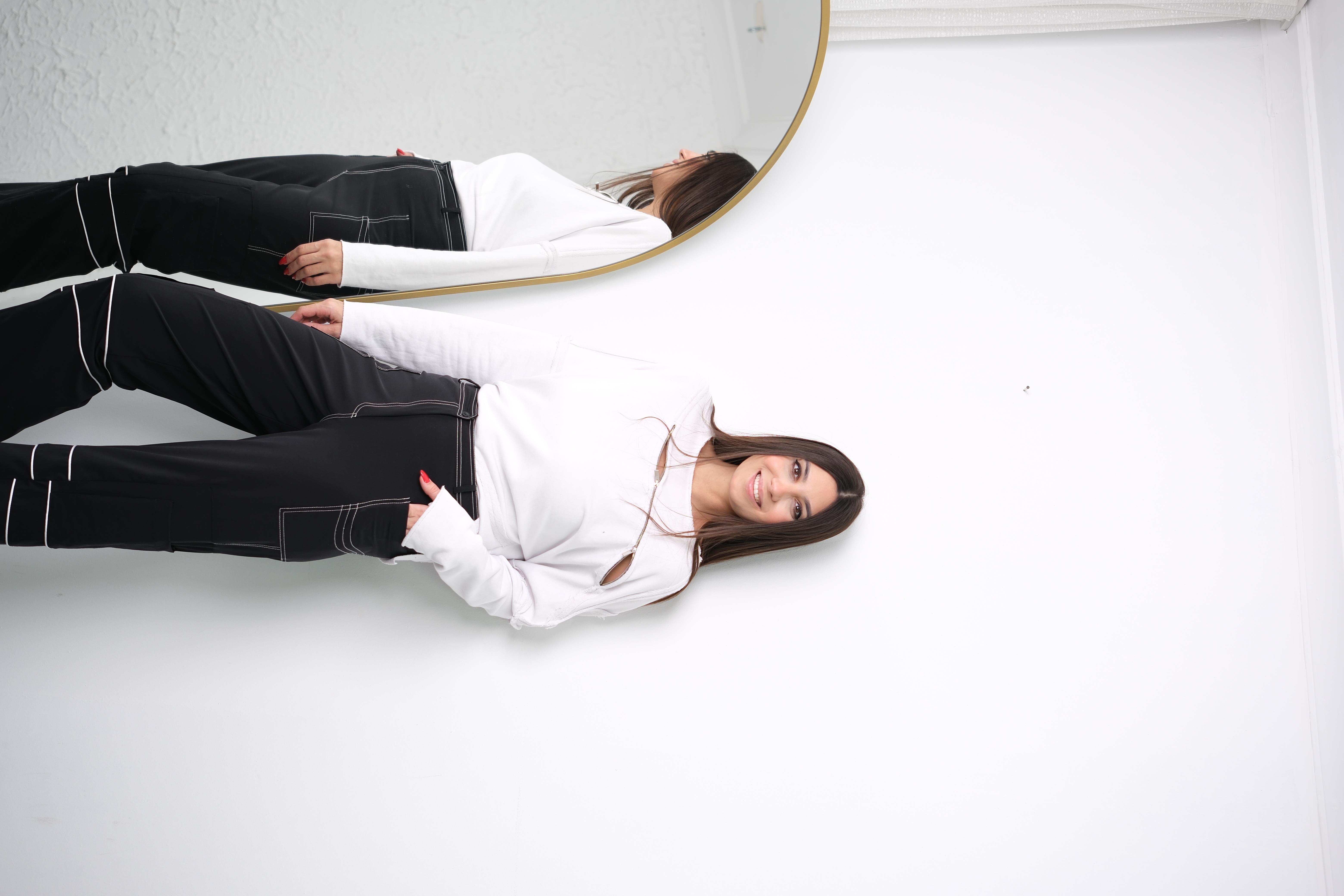 VİSTA FERMUAR DETAYLI BEYAZ BLUZ