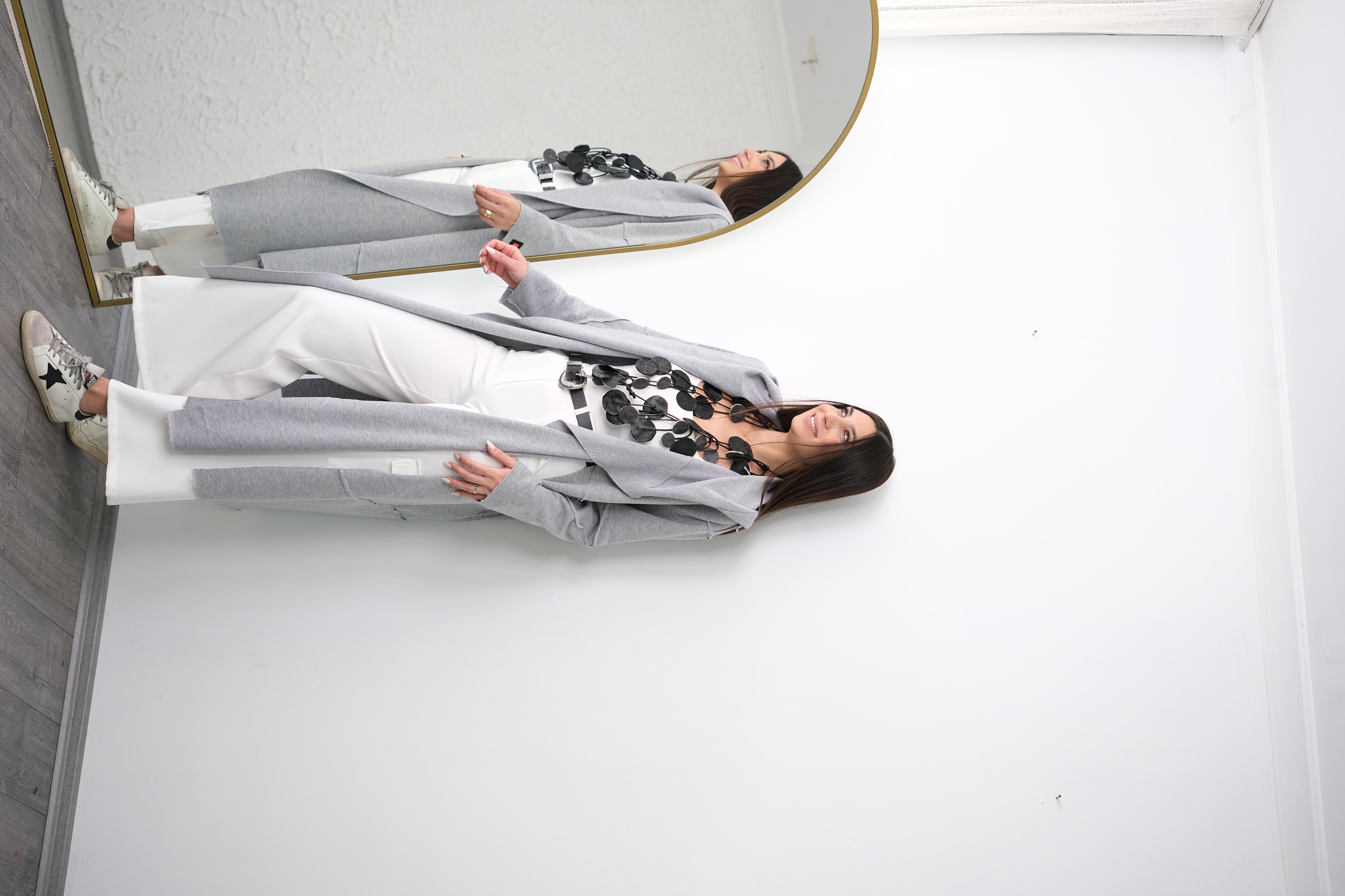 VİSTA ŞAL DETAYLI GRİ CEKET