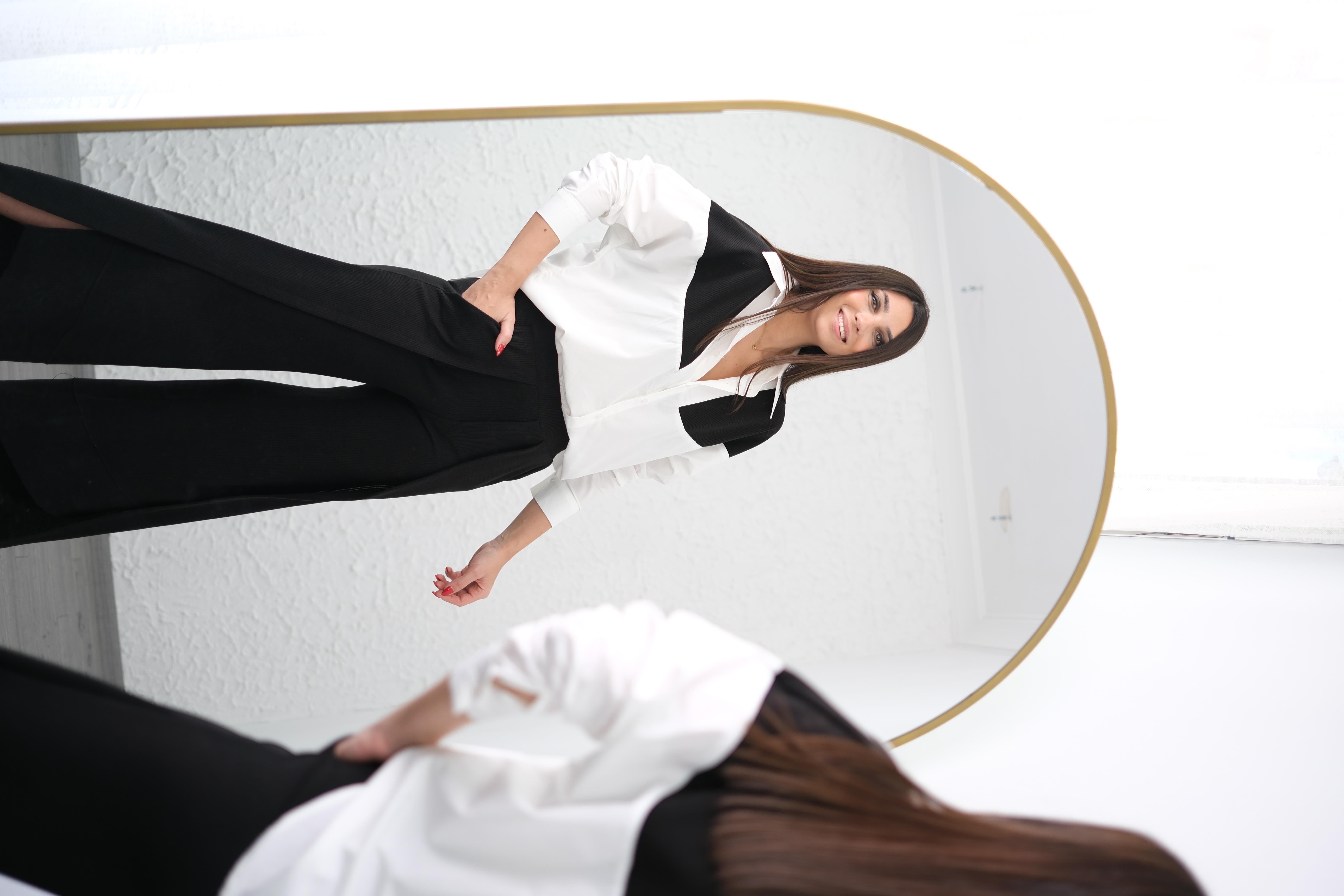 VOLE TRİKO DETAYLI BEYAZ GÖMLEK