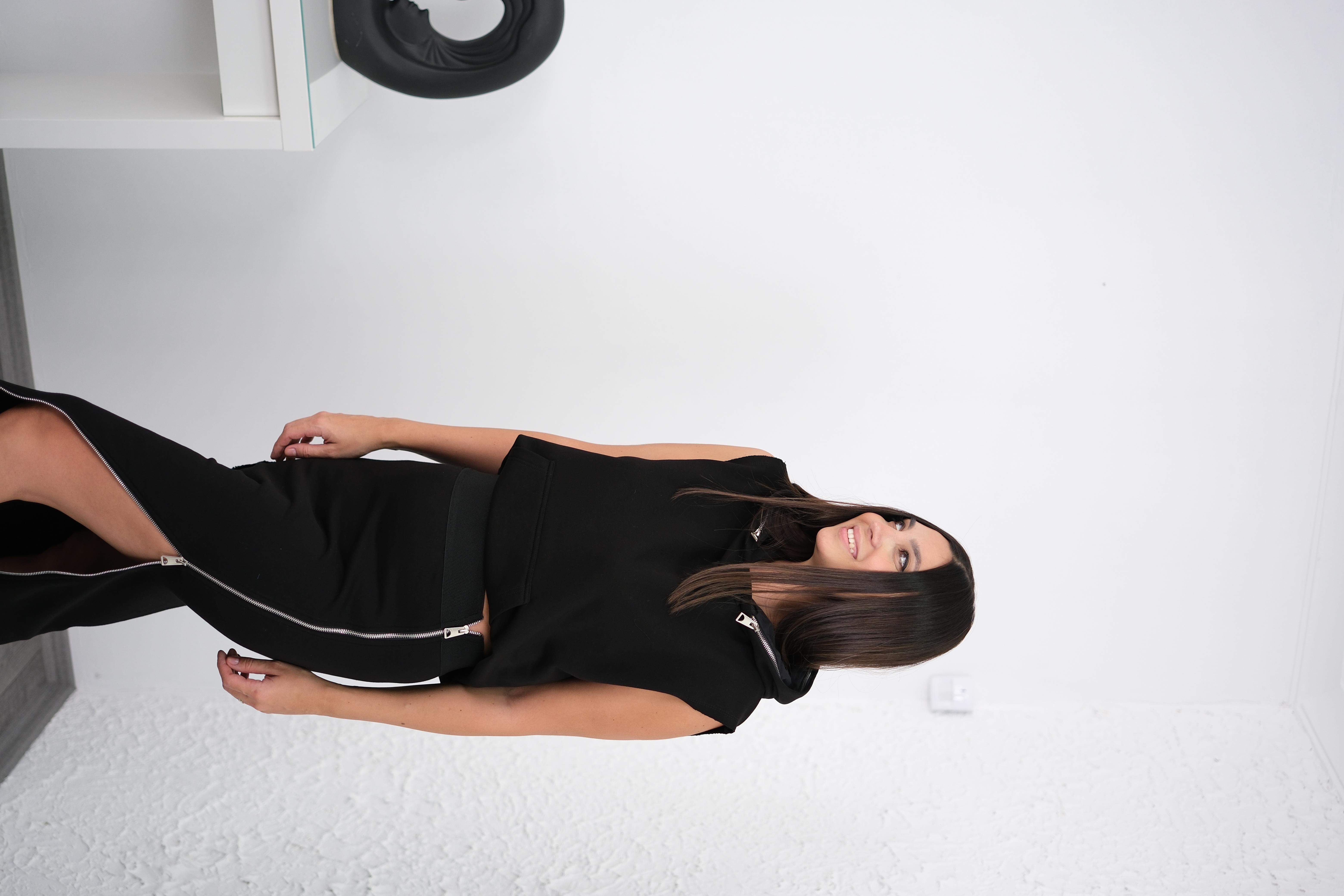 WONDER KAPÜŞONLU SİYAH BLUZ