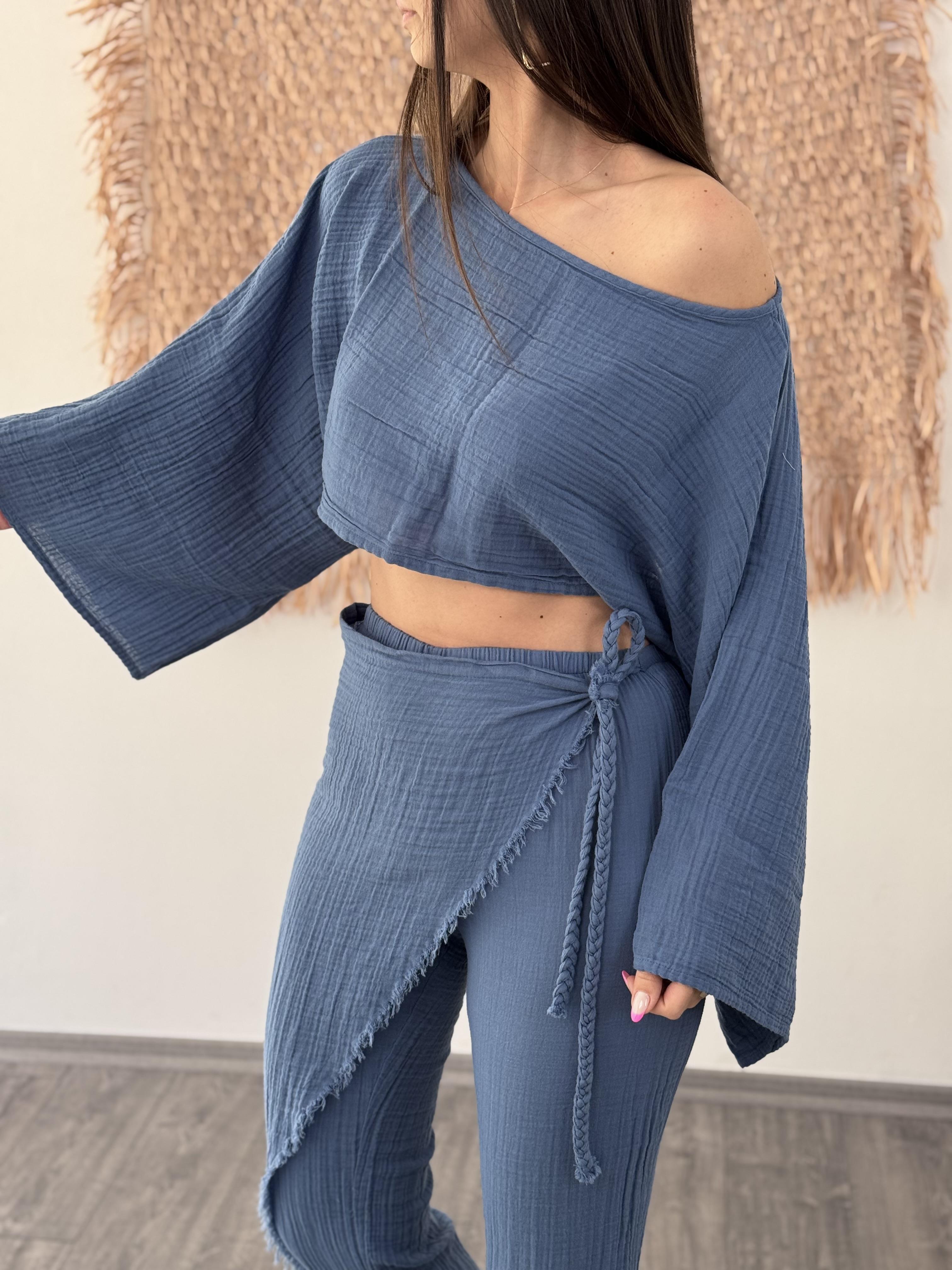 YOBO İNDİGO MÜSLİN PANTOLON