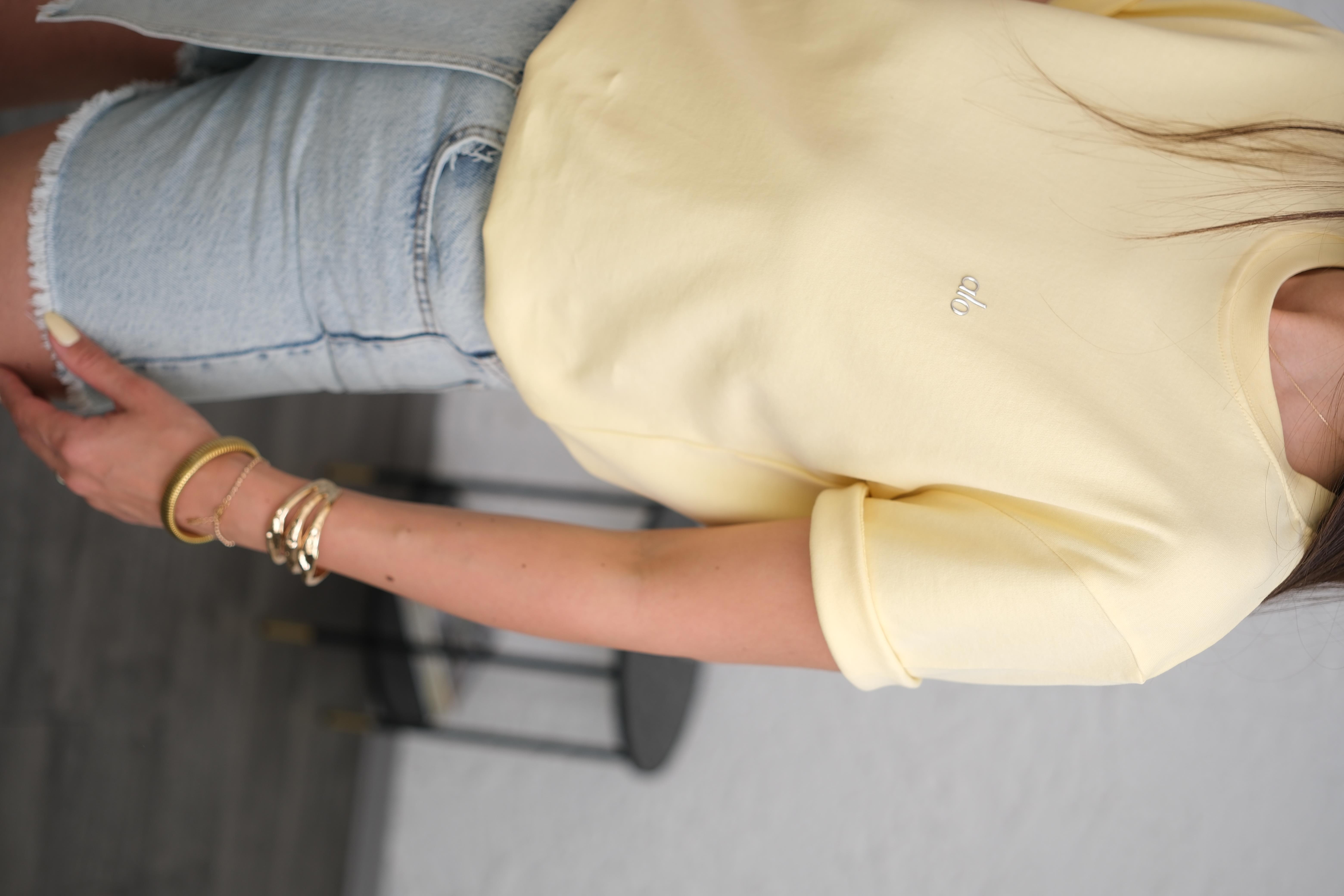 ZARO BASKI DETAYLI SARI TSHIRT