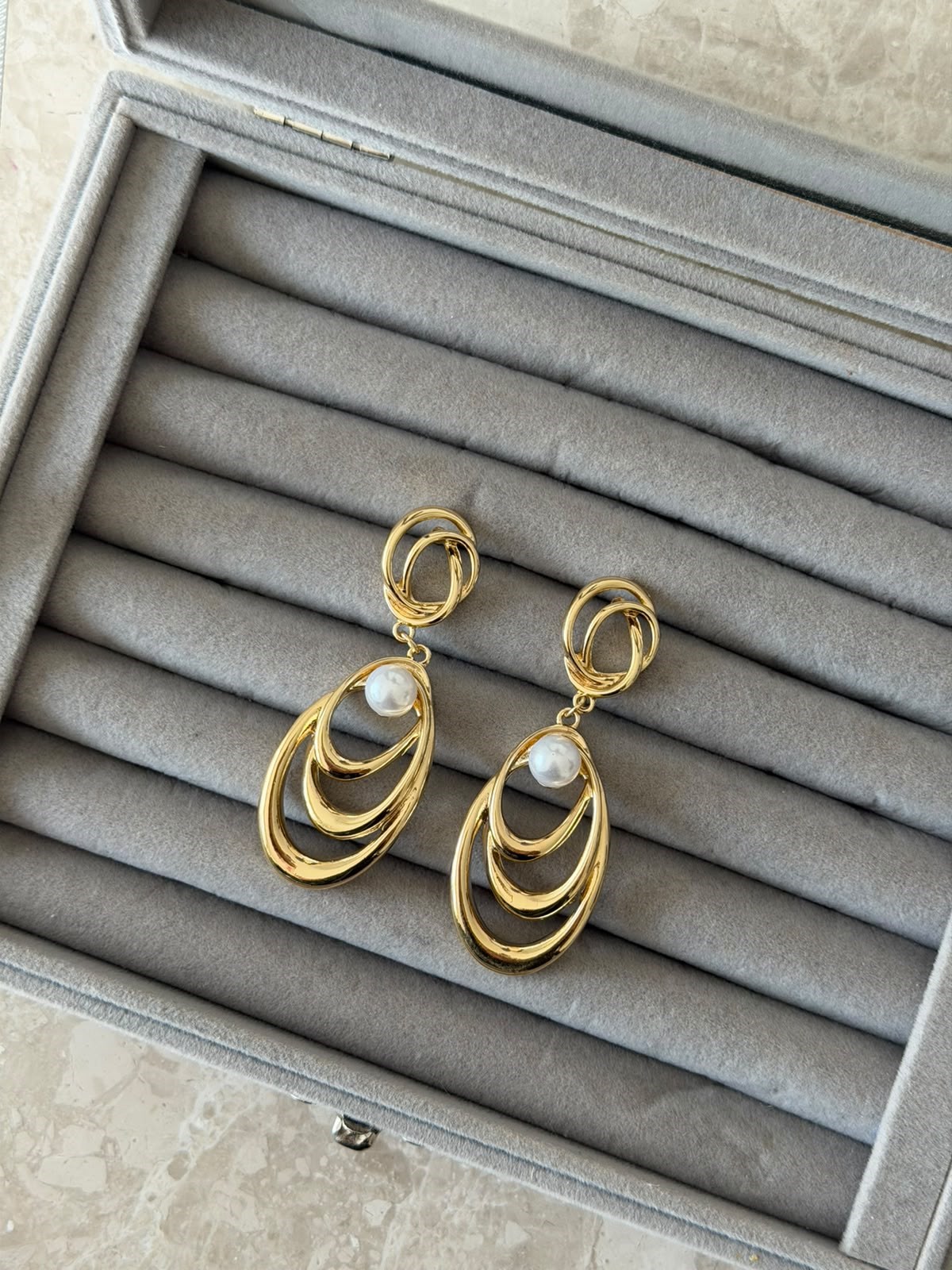 ZAYA İNCİLİ GOLD KÜPE