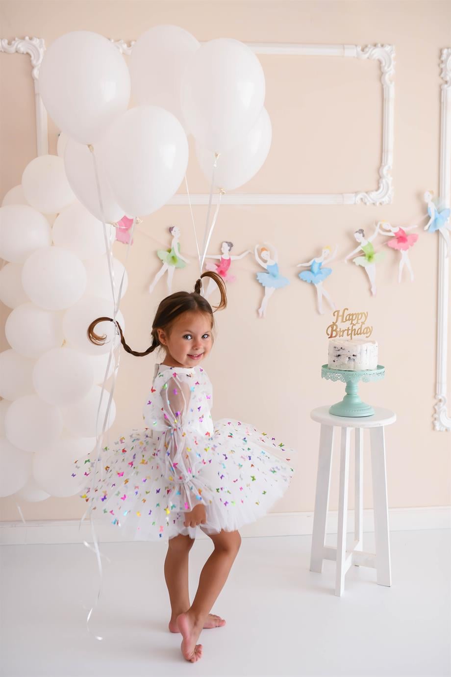 BALLOON SLEEVE BUTTERFLY DRESS