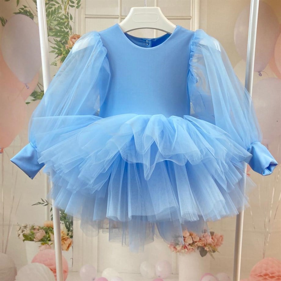 BLUE BOHO TUTU DRESS