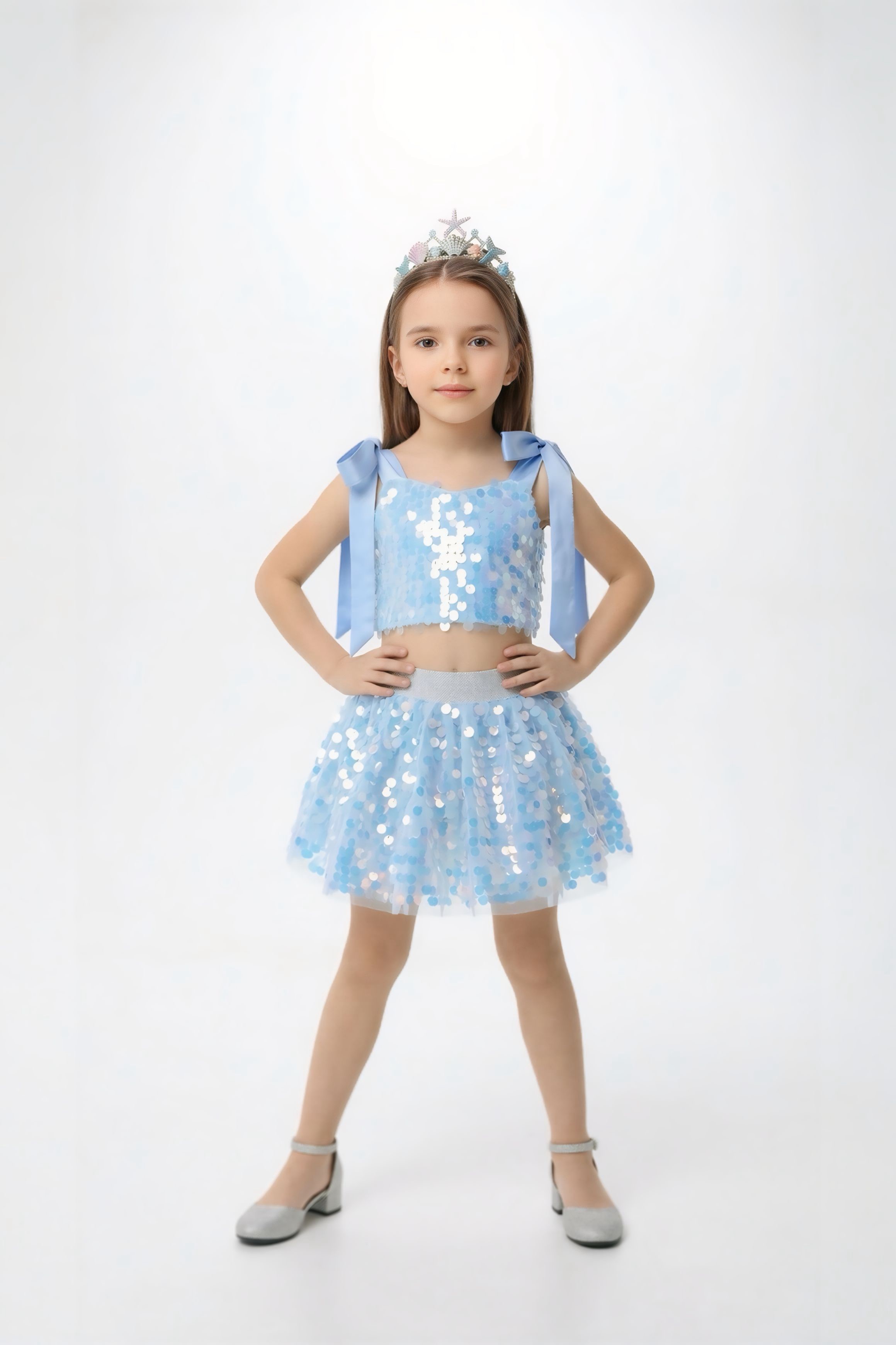 BLUE SIRENE SUMMER CROP AND SKIRT