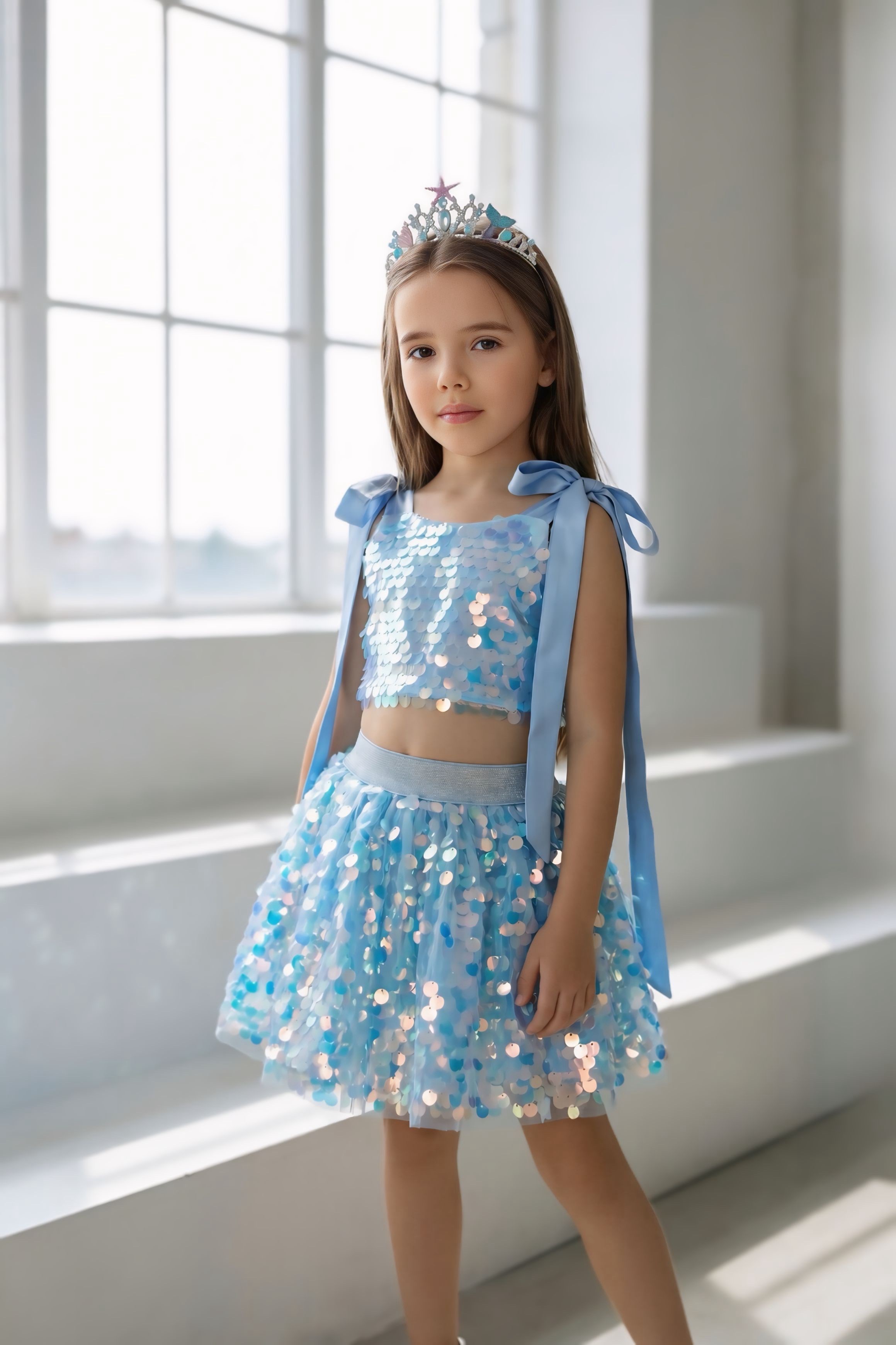 BLUE SIRENE SUMMER CROP AND SKIRT
