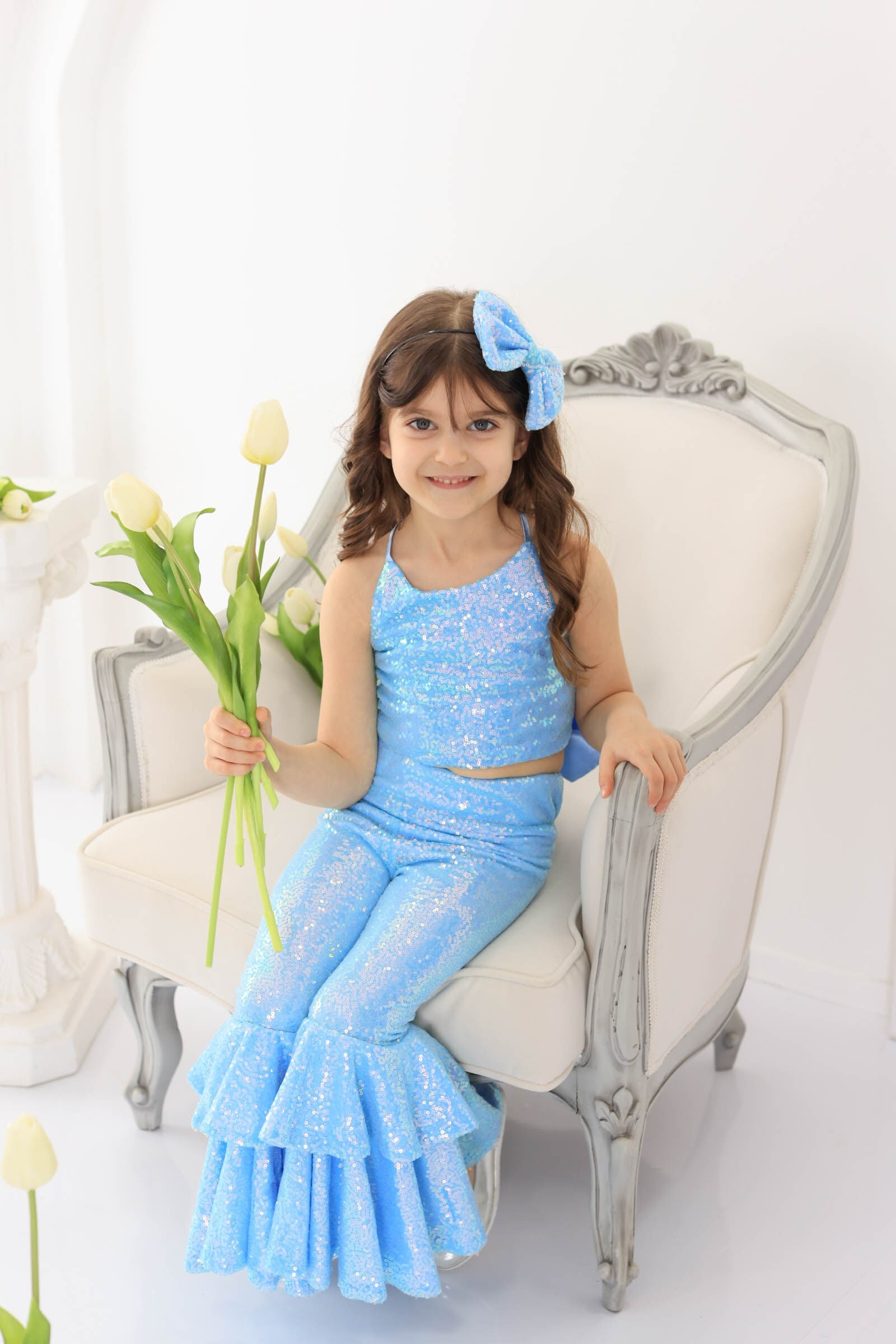 BLUE SPARKLE TIDE CROP AND TROUSER