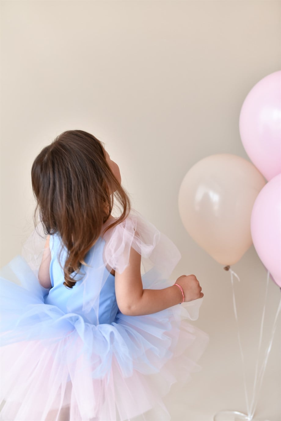BOW WITH TULLE TUTU DRESS BLUE