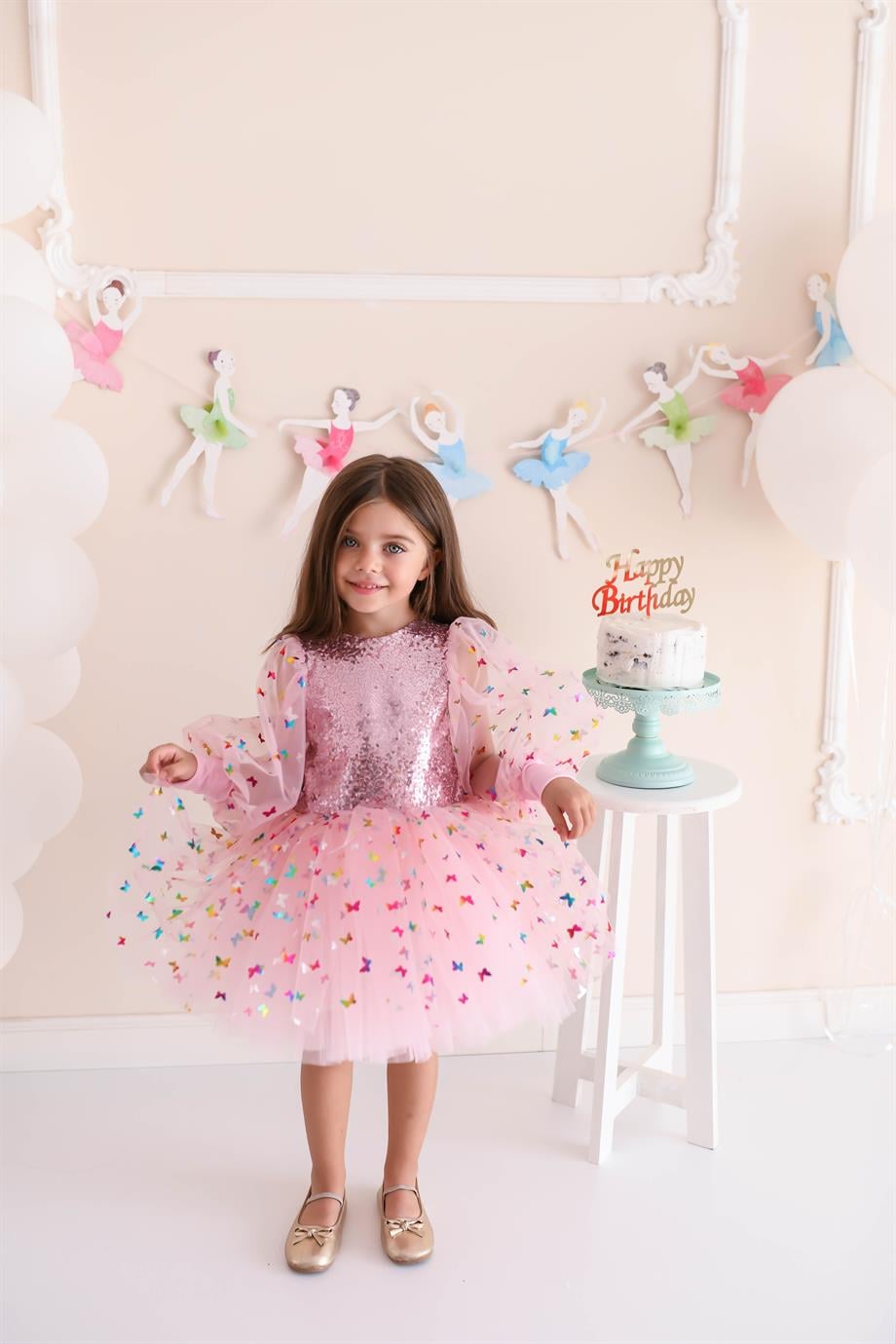 BUTTERFLY SHINY TUTU DRESS