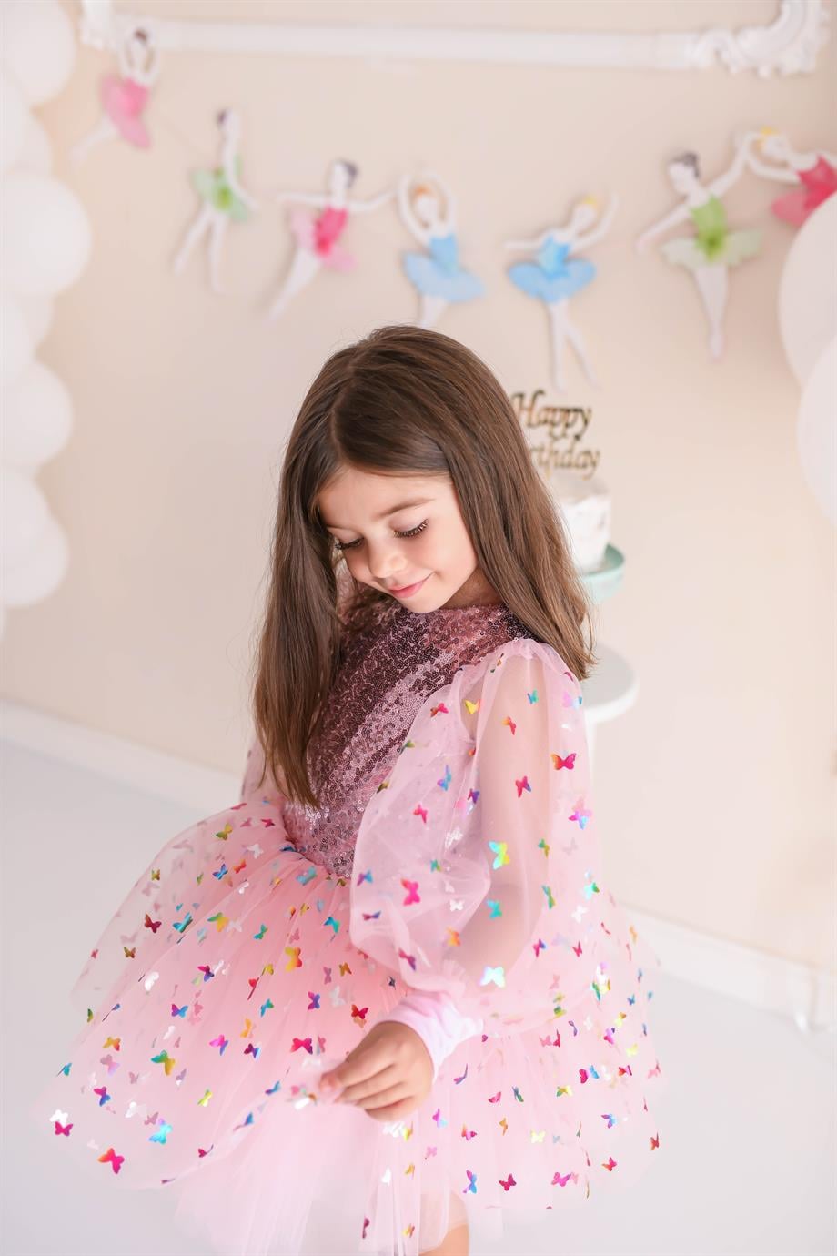BUTTERFLY SHINY TUTU DRESS