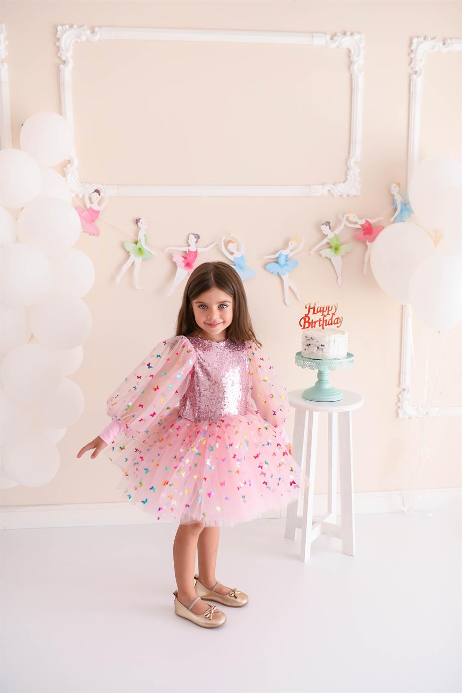 BUTTERFLY SHINY TUTU DRESS