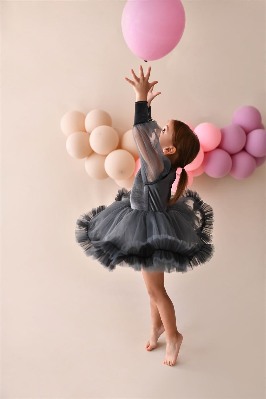 DARK GREY LOLA VELVET TUTU DRESS