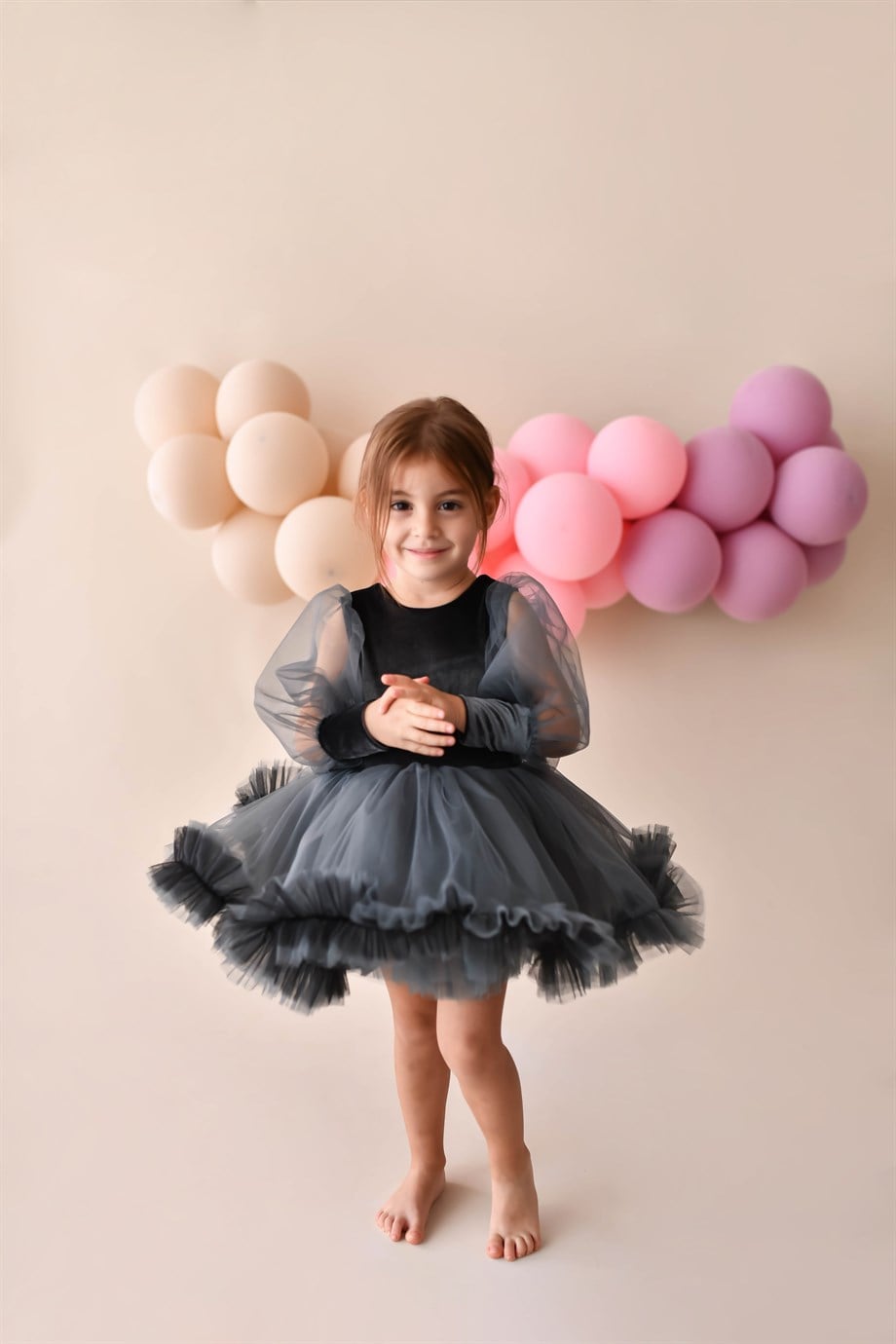 DARK GREY LOLA VELVET TUTU DRESS