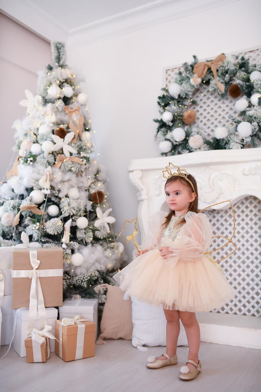 GOLD GLOSSY TUTU DRESS