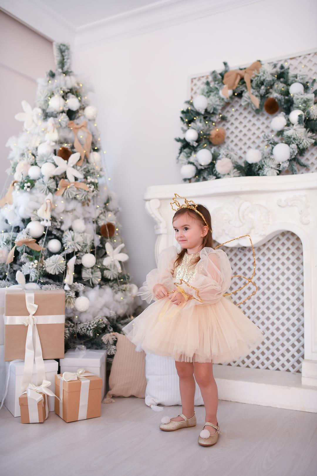 GOLD GLOSSY TUTU DRESS