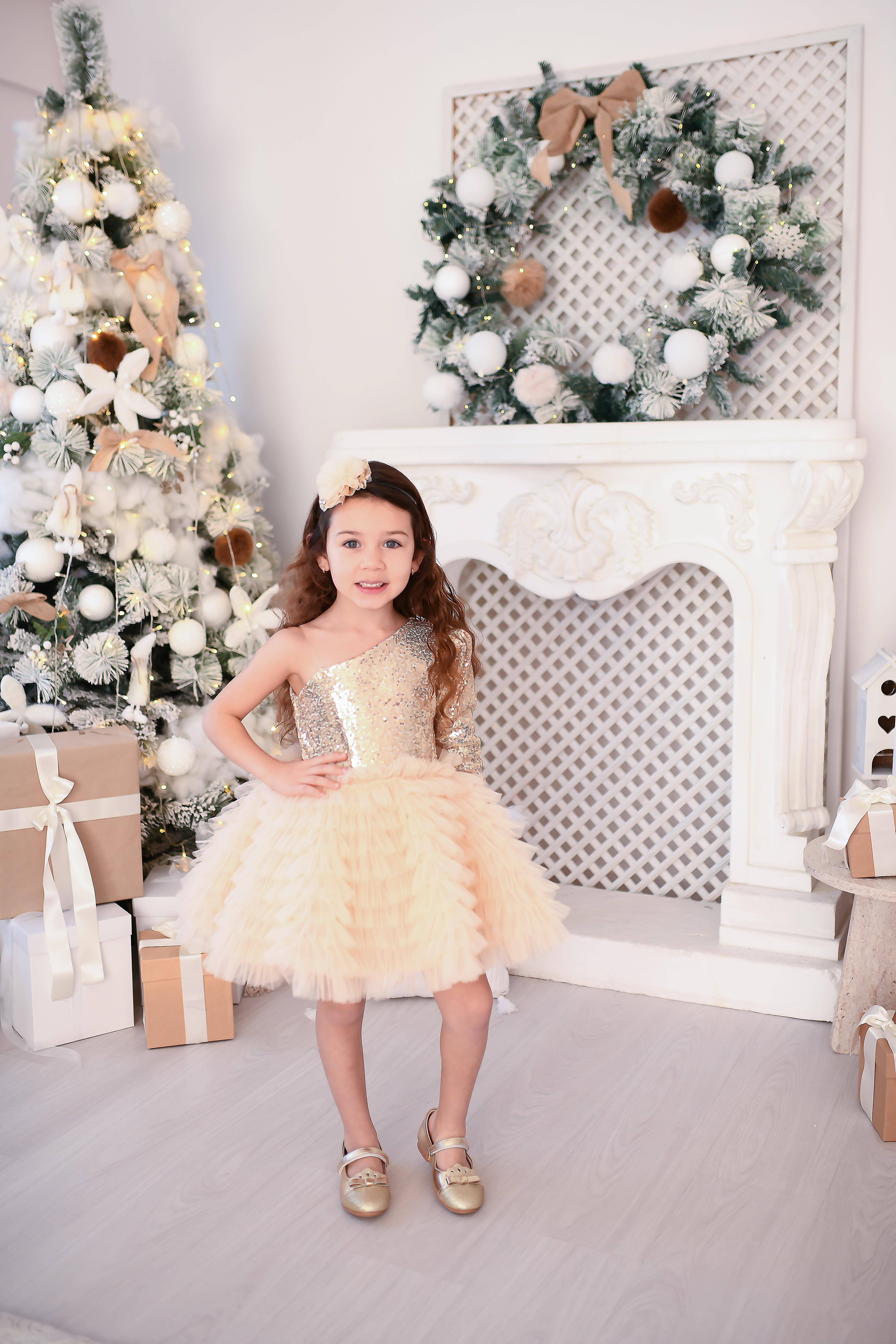 GOLD ONE SHOULDER MANDY TUTU DRESS