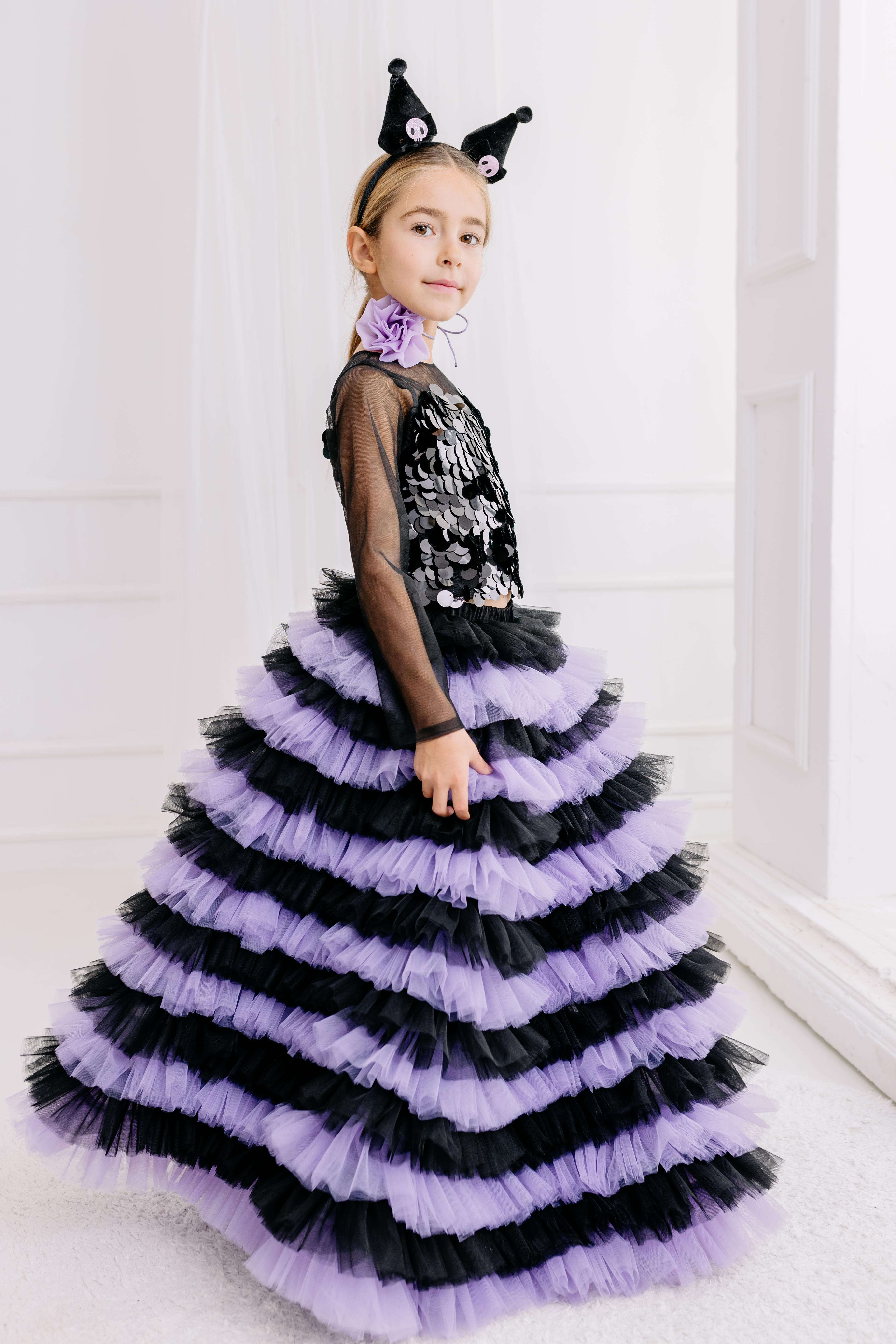 KUROMI LONG SKIRT& BLACK TULLE CROP