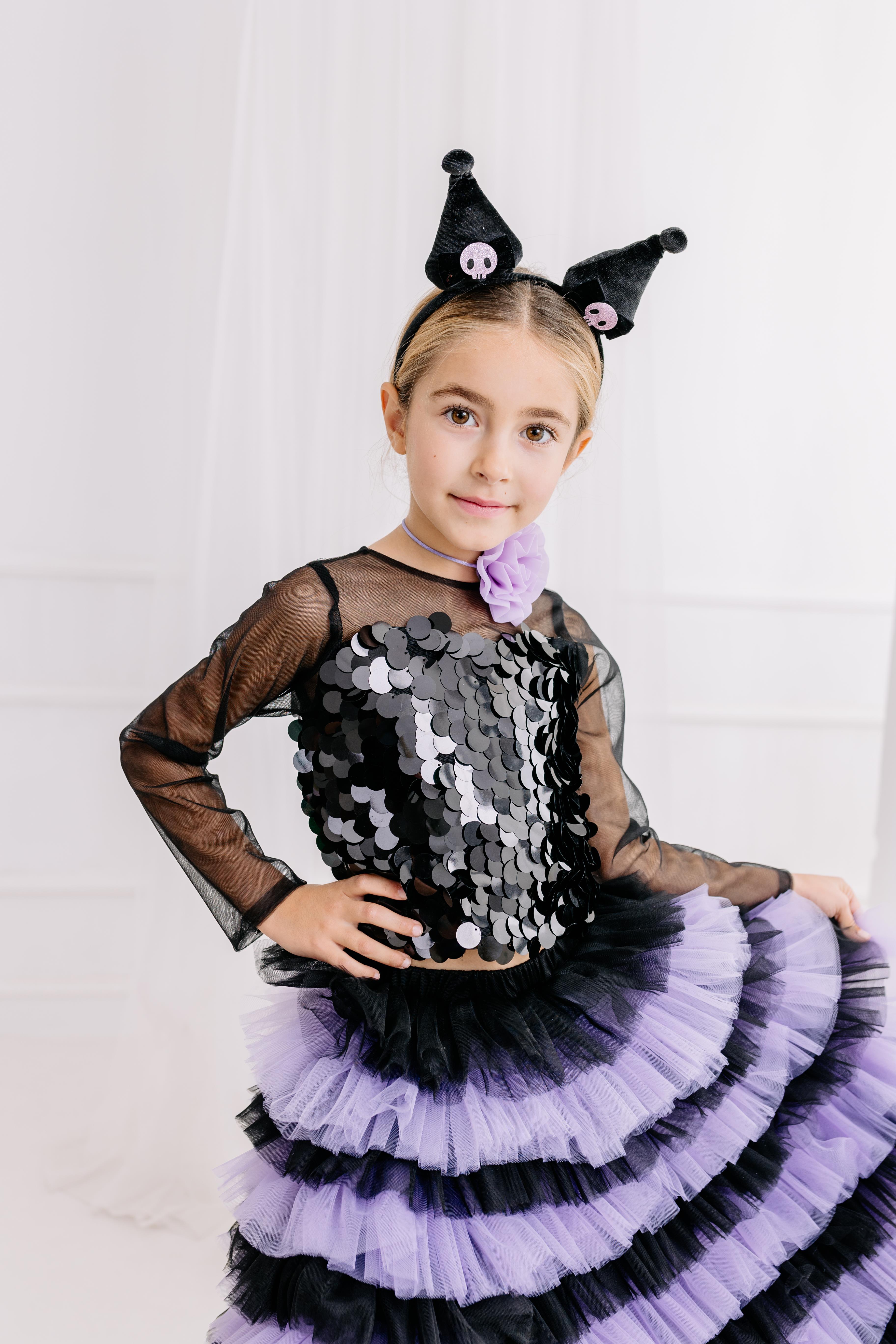 KUROMI LONG SKIRT& BLACK TULLE CROP