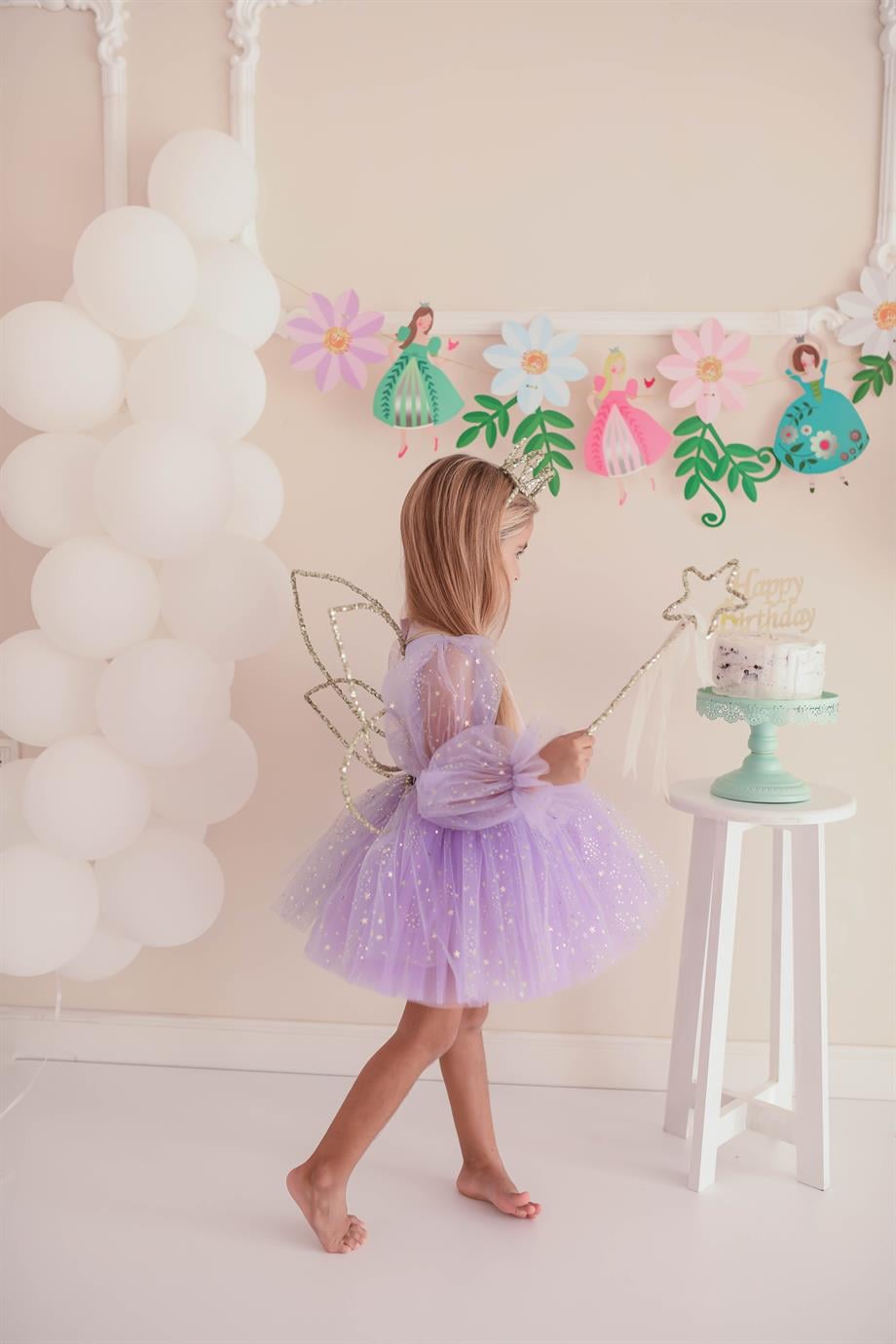 LILAC BALLOON SLEEVE MAGICAL DRESS
