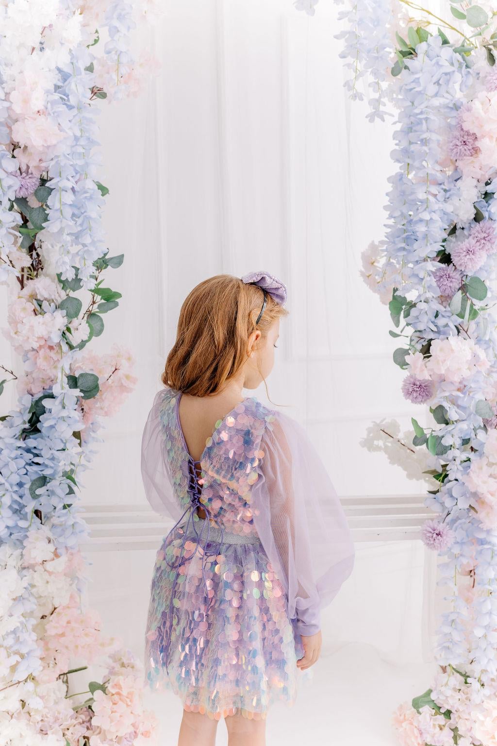 LILAC BOHO SQUAMA CROP&SKIRT