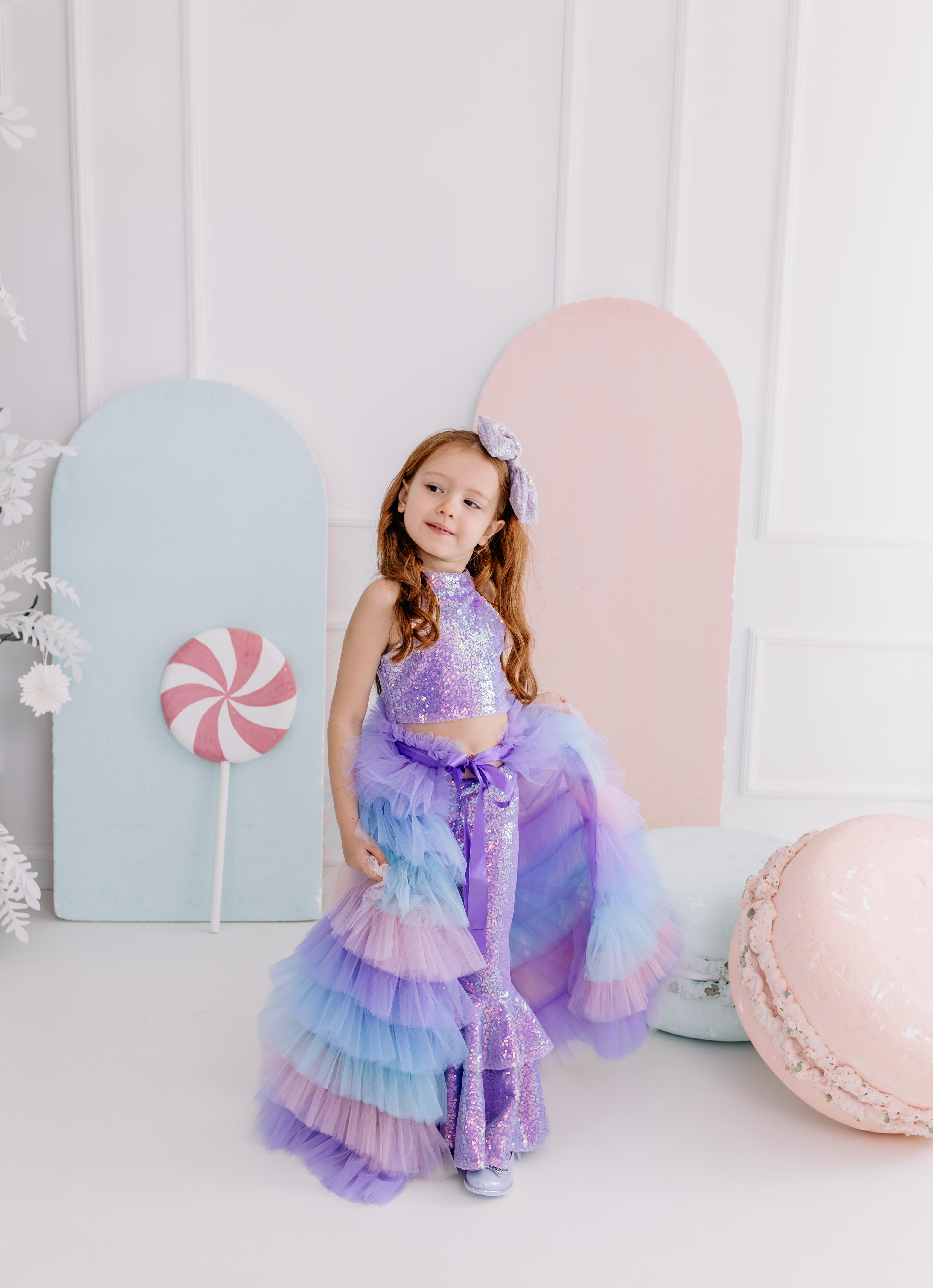 LILAC FRILL TROUSERS OUTFIT (TAM SET)