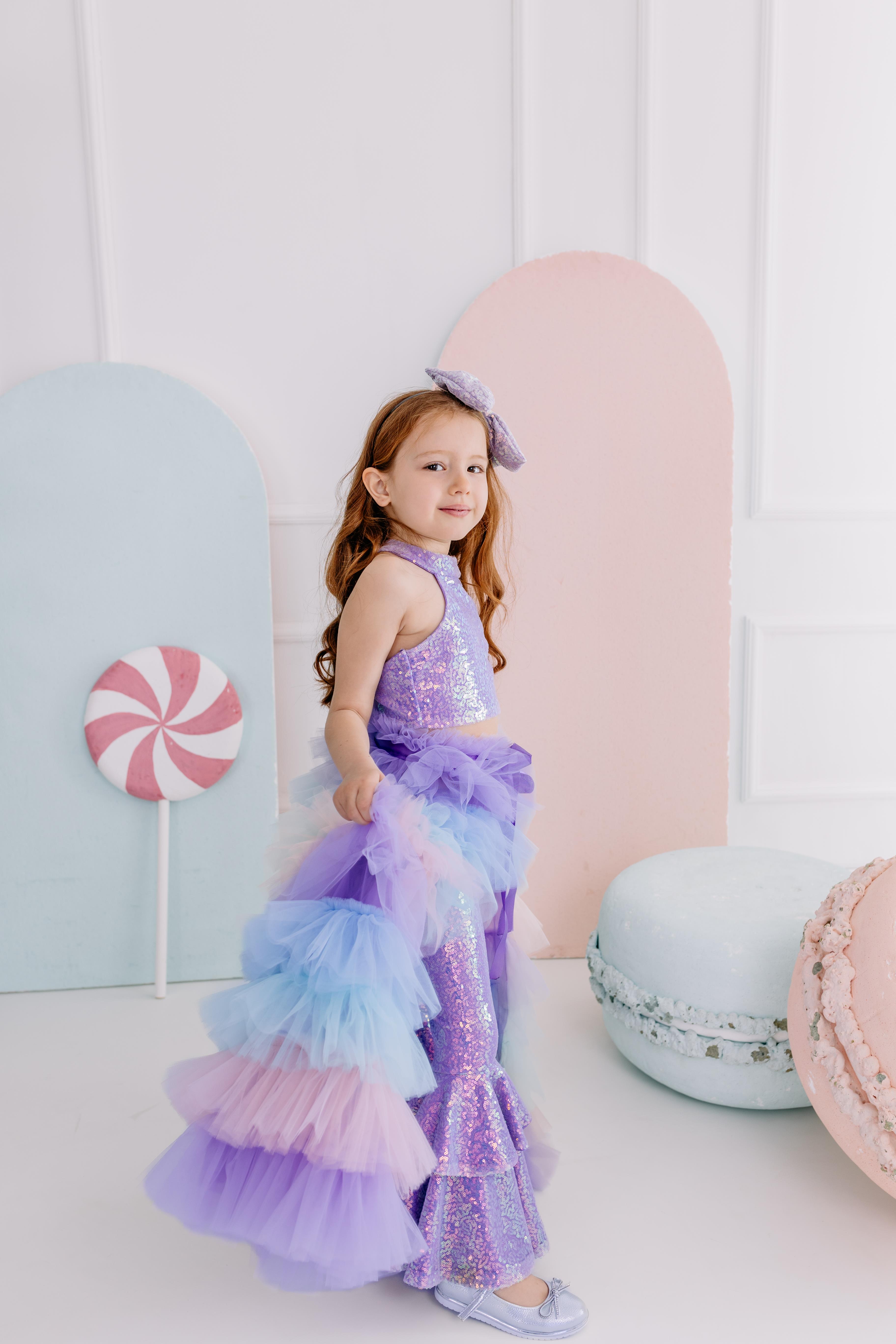 LILAC FRILL TROUSERS OUTFIT (TAM SET)