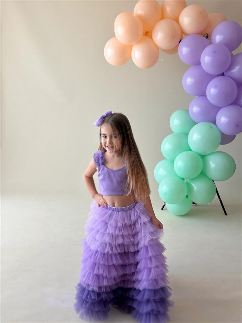 LILAC OMBRE LONG SKIRT (TEK ETEK)
