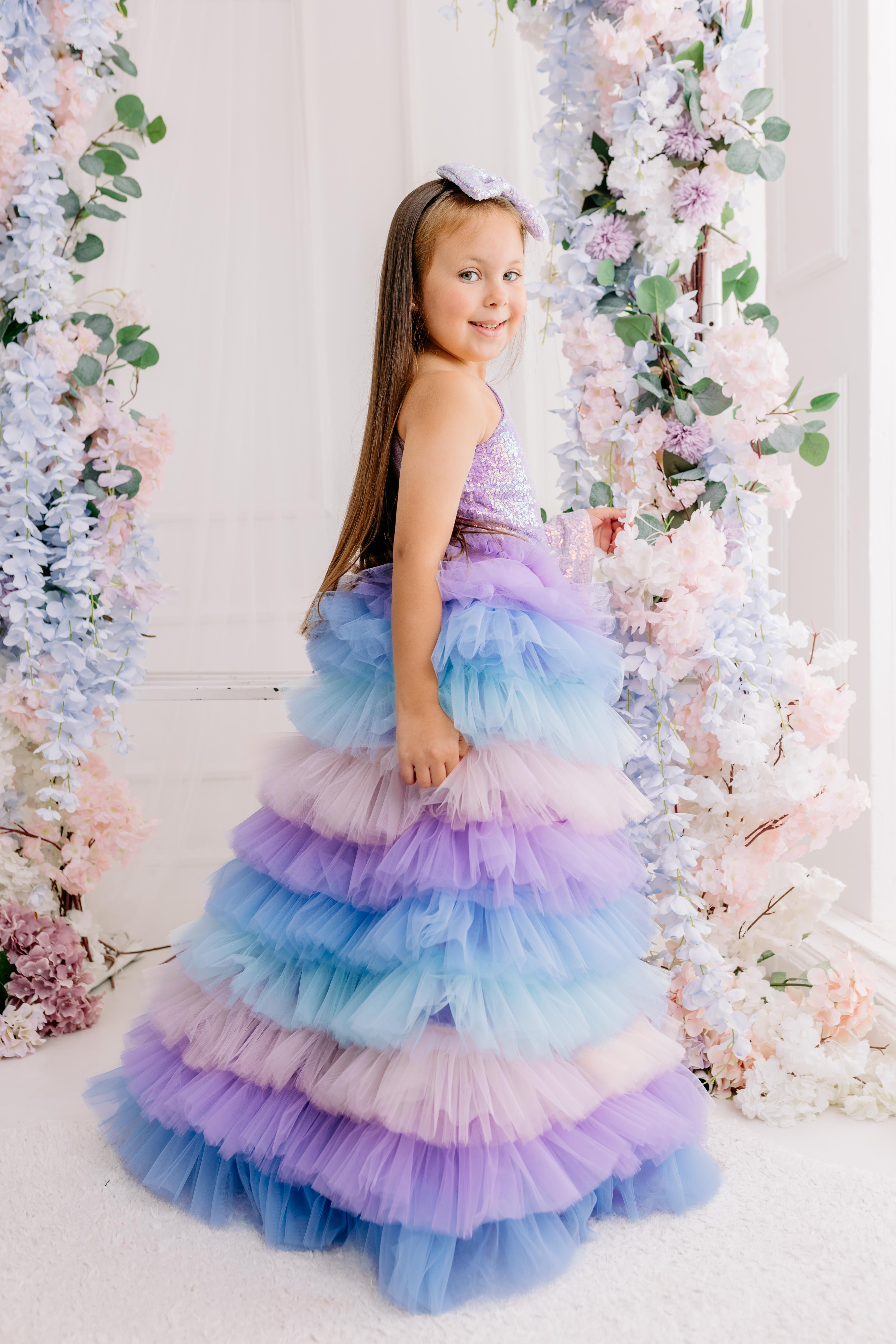 LILAC ONE SHOULDER CROP AND FRILL TROUSERS OUTFIT (TAM SET)