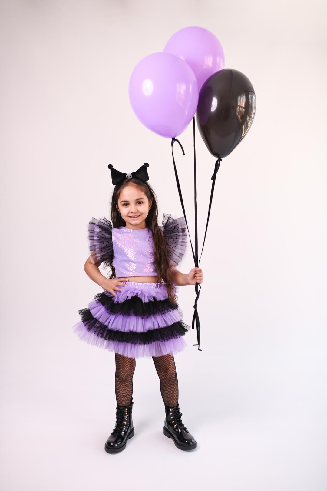 LILAC RABBIT MINI SKIRT& LILAC CROP