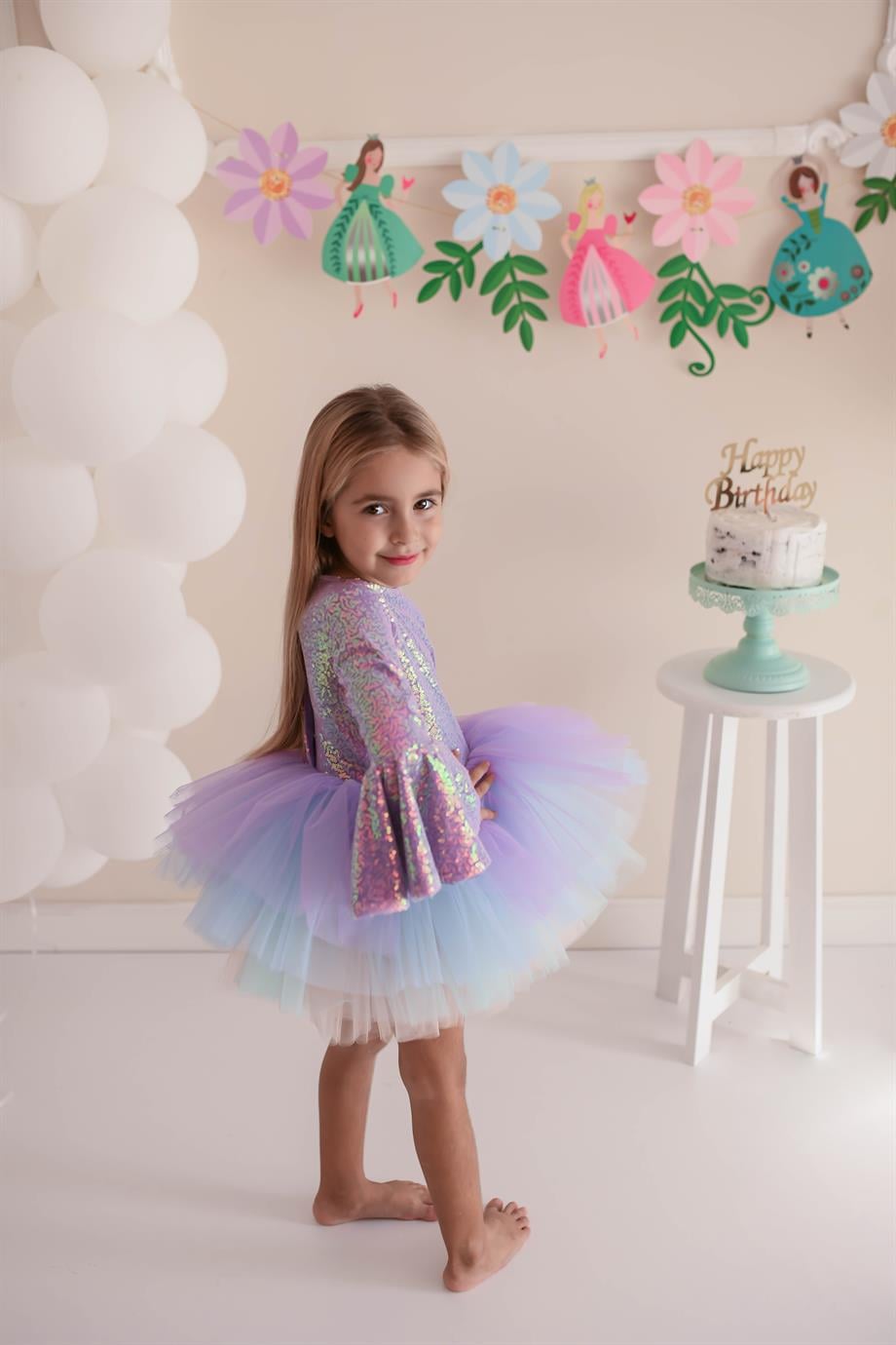 LILAC SHINY WINTER TUTU DRESS