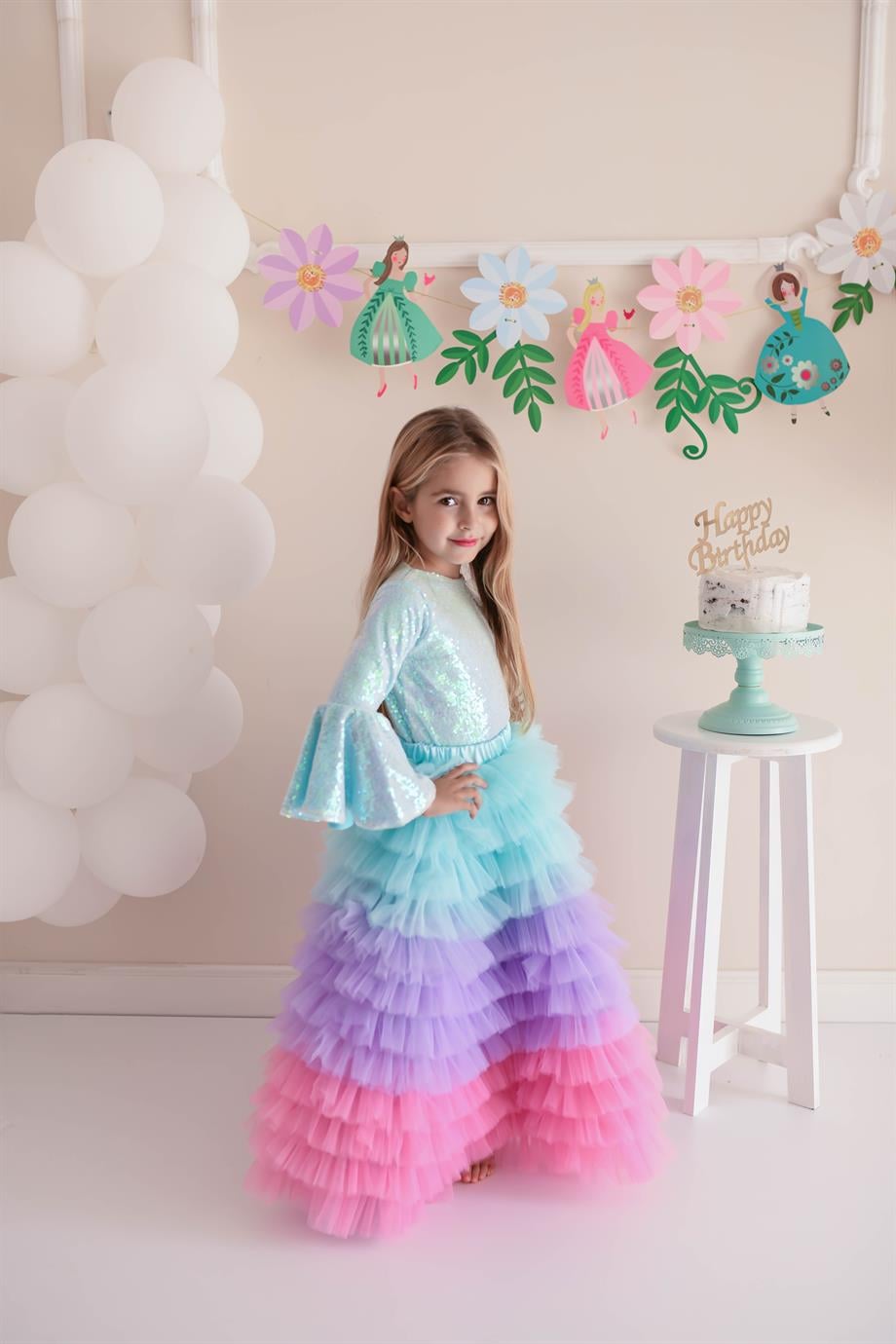 NEW COLOR MERMAID LONG TUTU SKIRT (TEK ETEK)