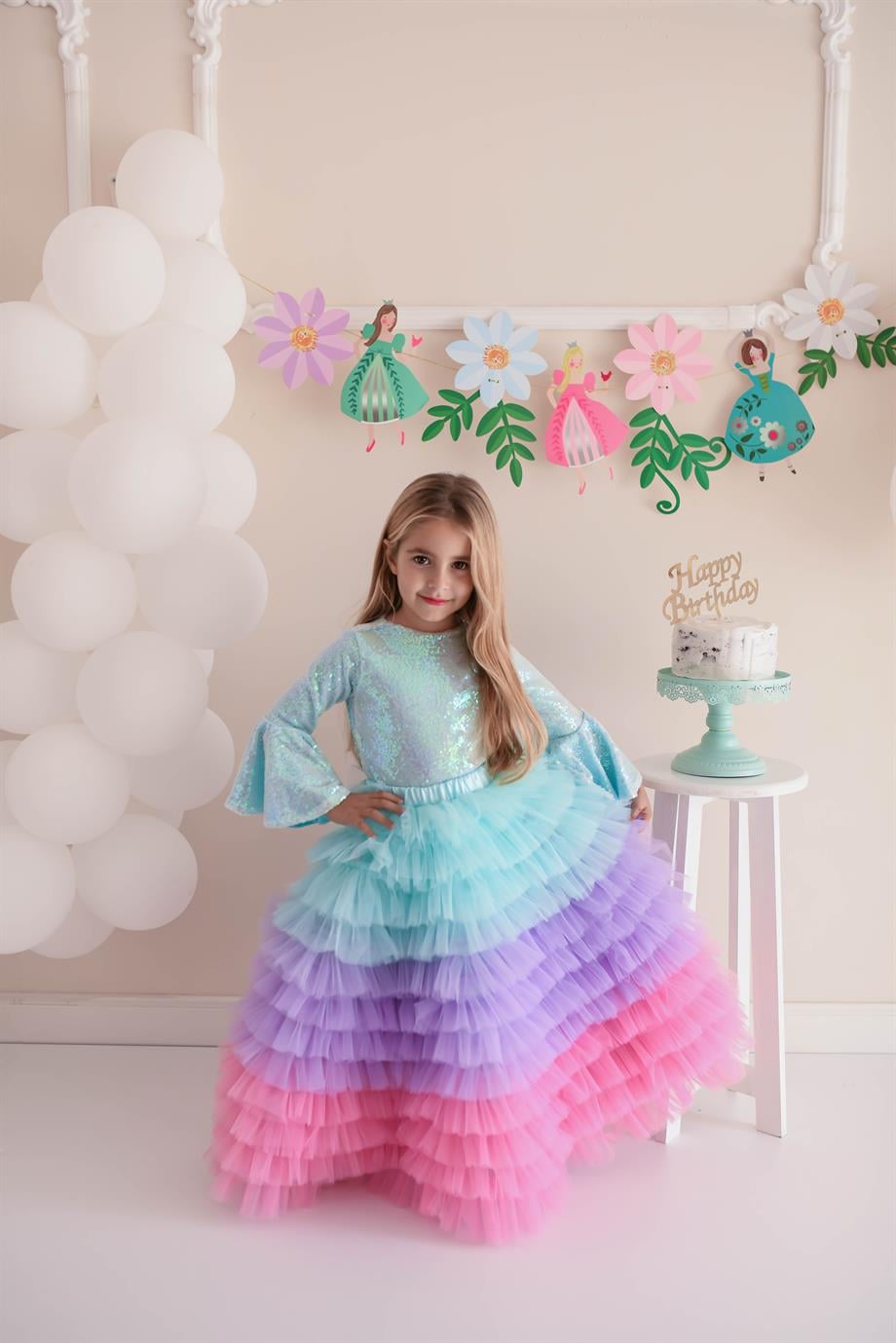 NEW COLOR MERMAID LONG TUTU SKIRT (TEK ETEK)