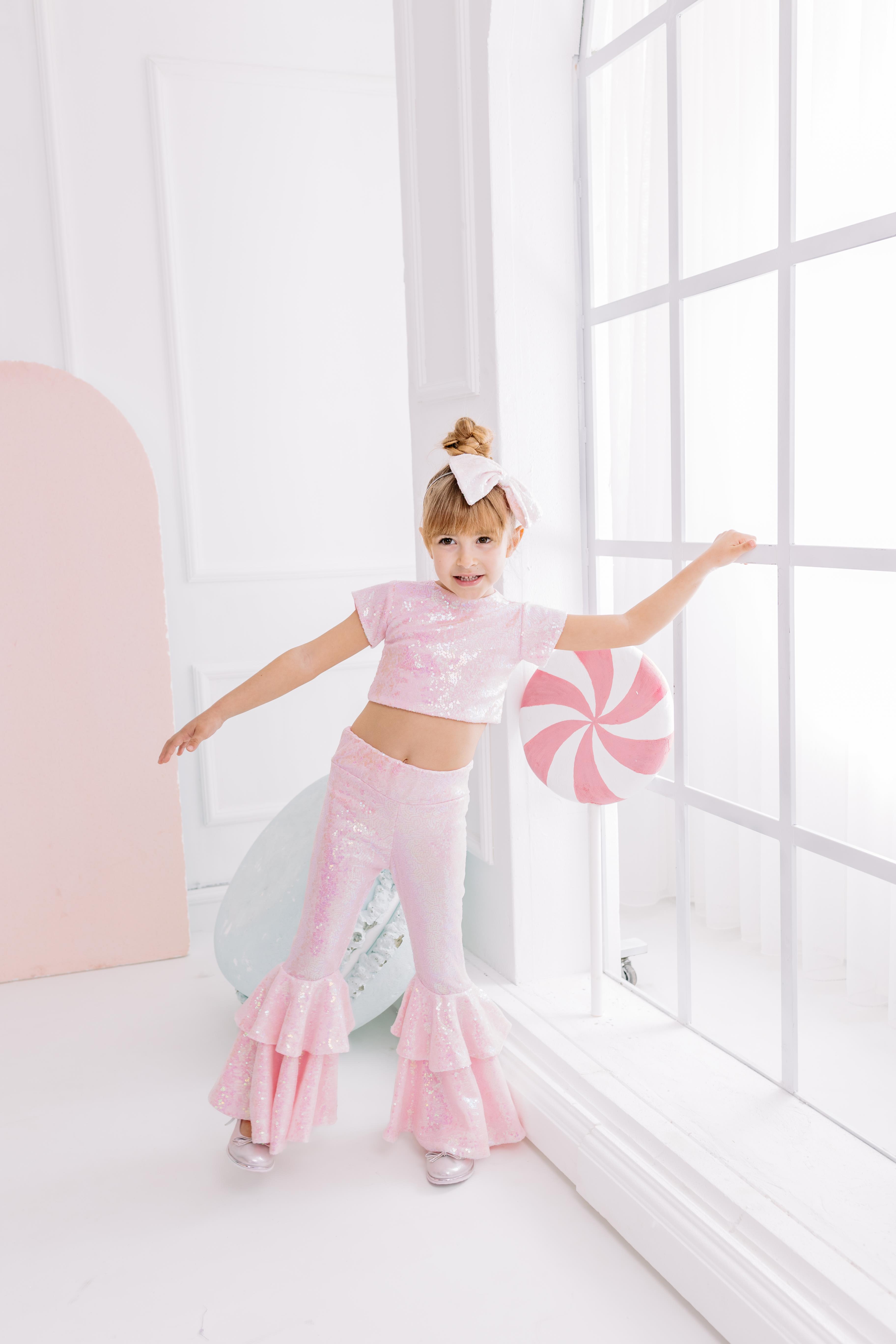 PINK FRİLL TROUSERS OUTFIT (TAM TAKIM)