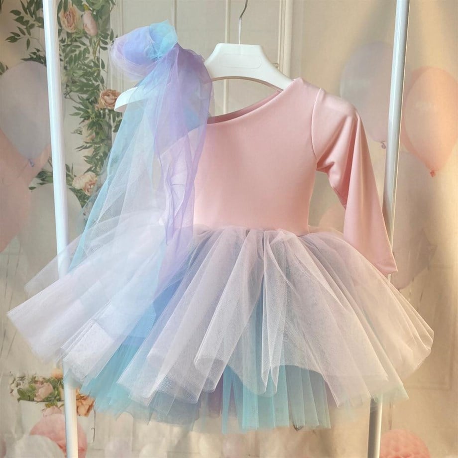 PINK ONE SHOULDER WINTER TUTU DRESS