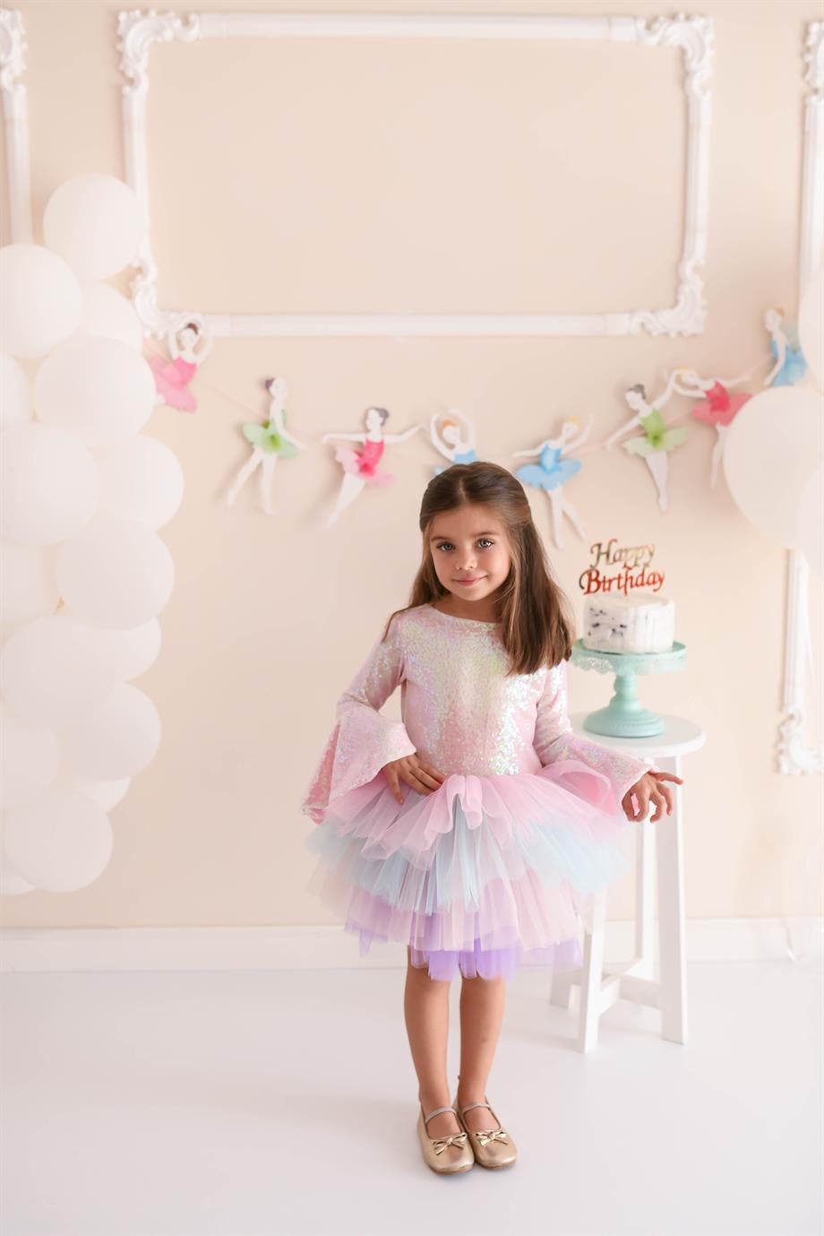 PINK SHINY WINTER TUTU DRESS