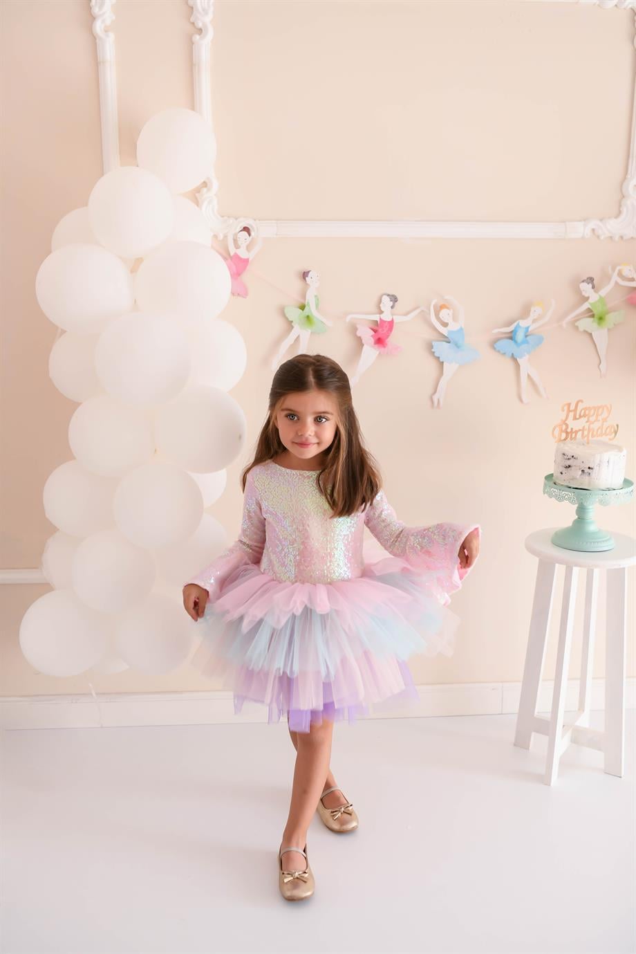 PINK SHINY WINTER TUTU DRESS