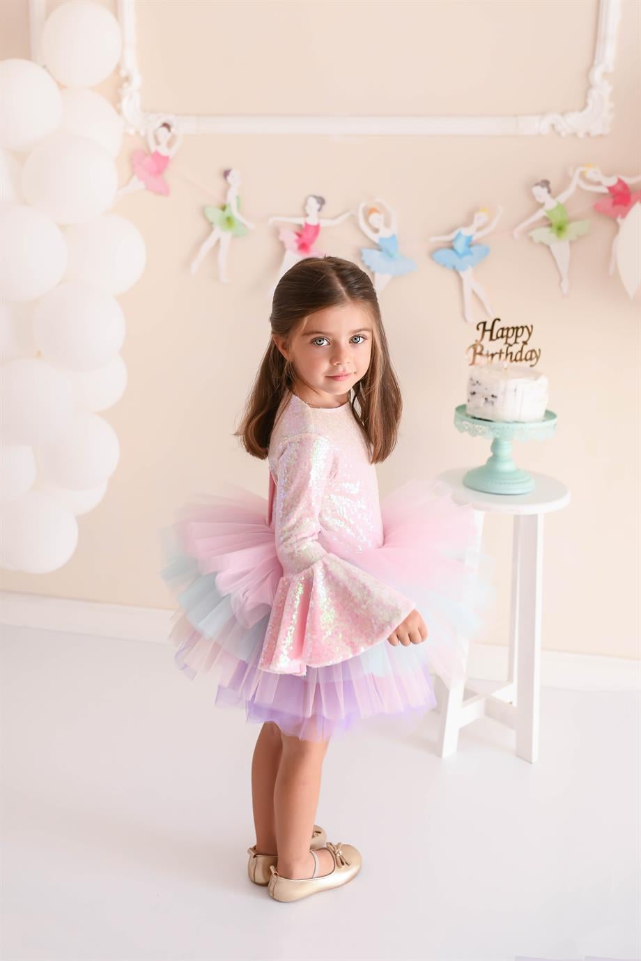PINK SHINY WINTER TUTU DRESS