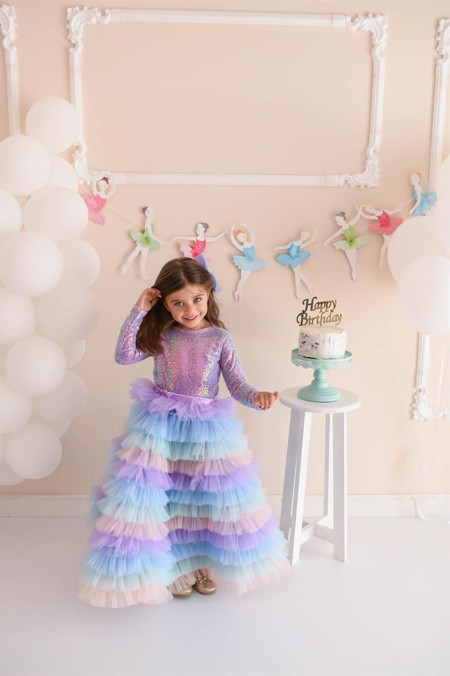 RAINBOW LONG TUTU SKIRT (TEK ETEK)