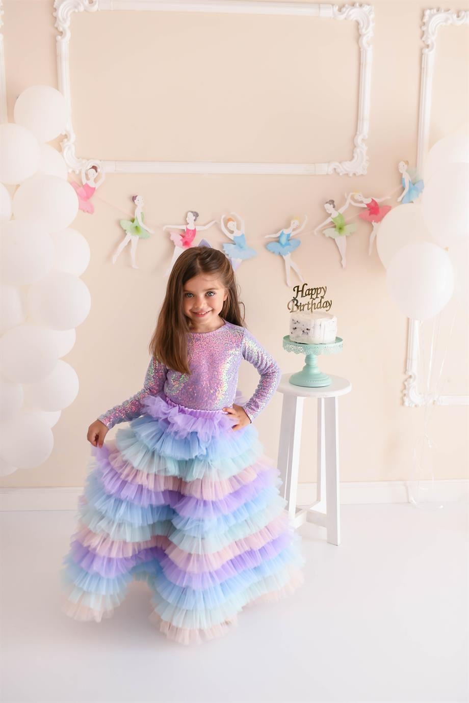 RAINBOW LONG TUTU SKIRT (TEK ETEK)