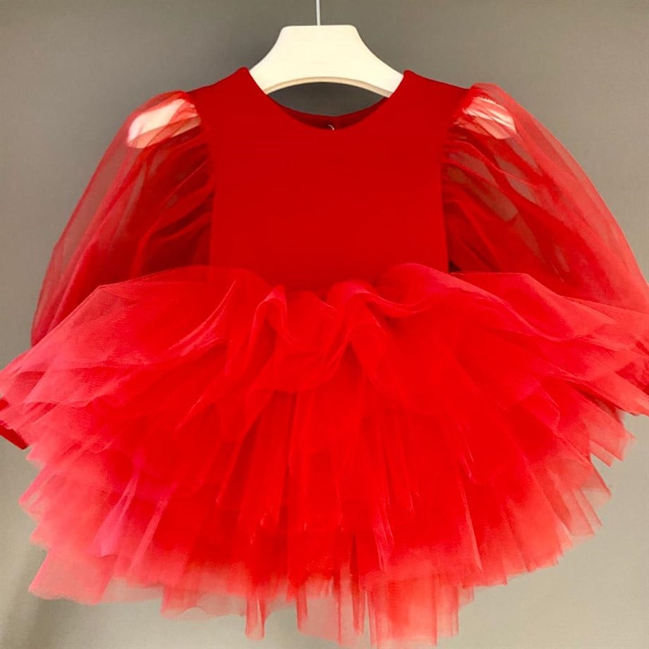 RED BOHO TUTU DRESS
