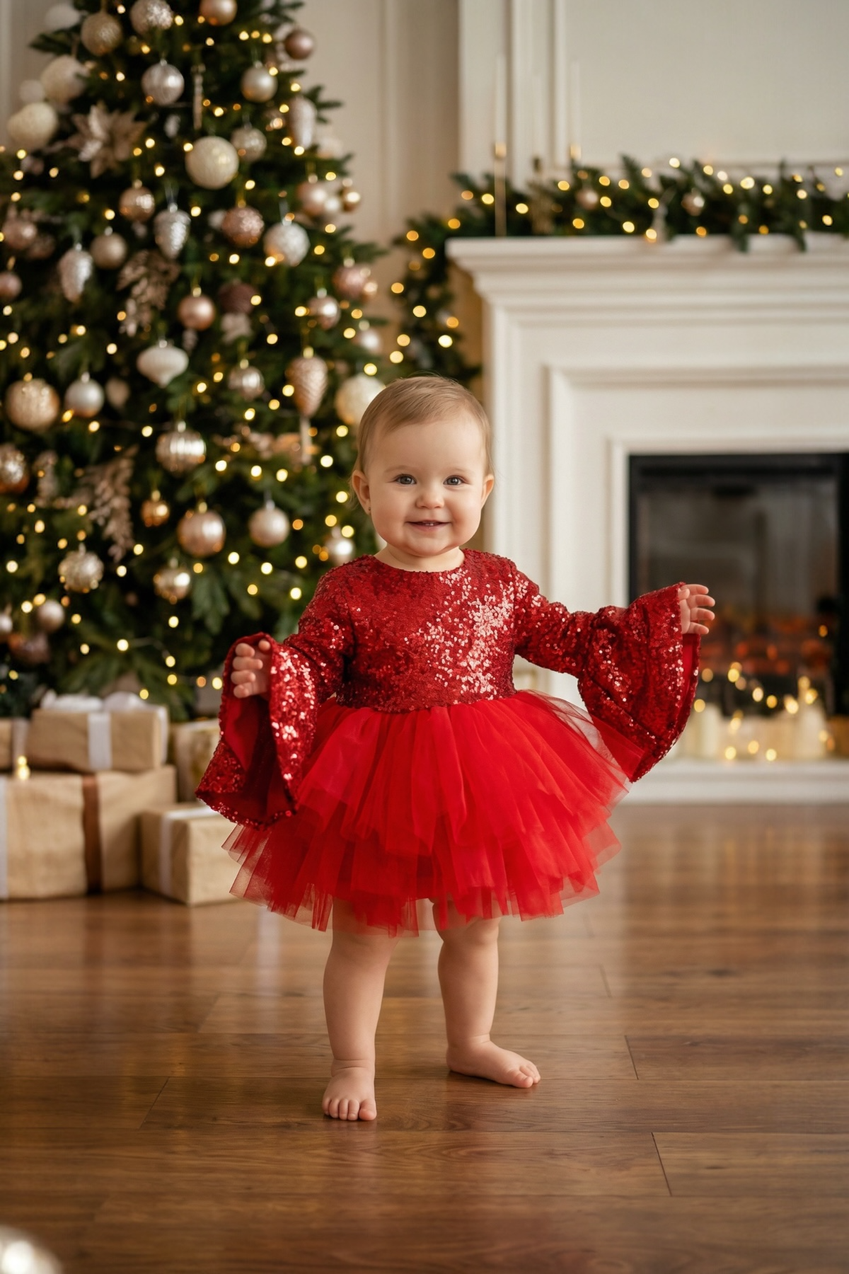 RED SHINY TUTU DRESS