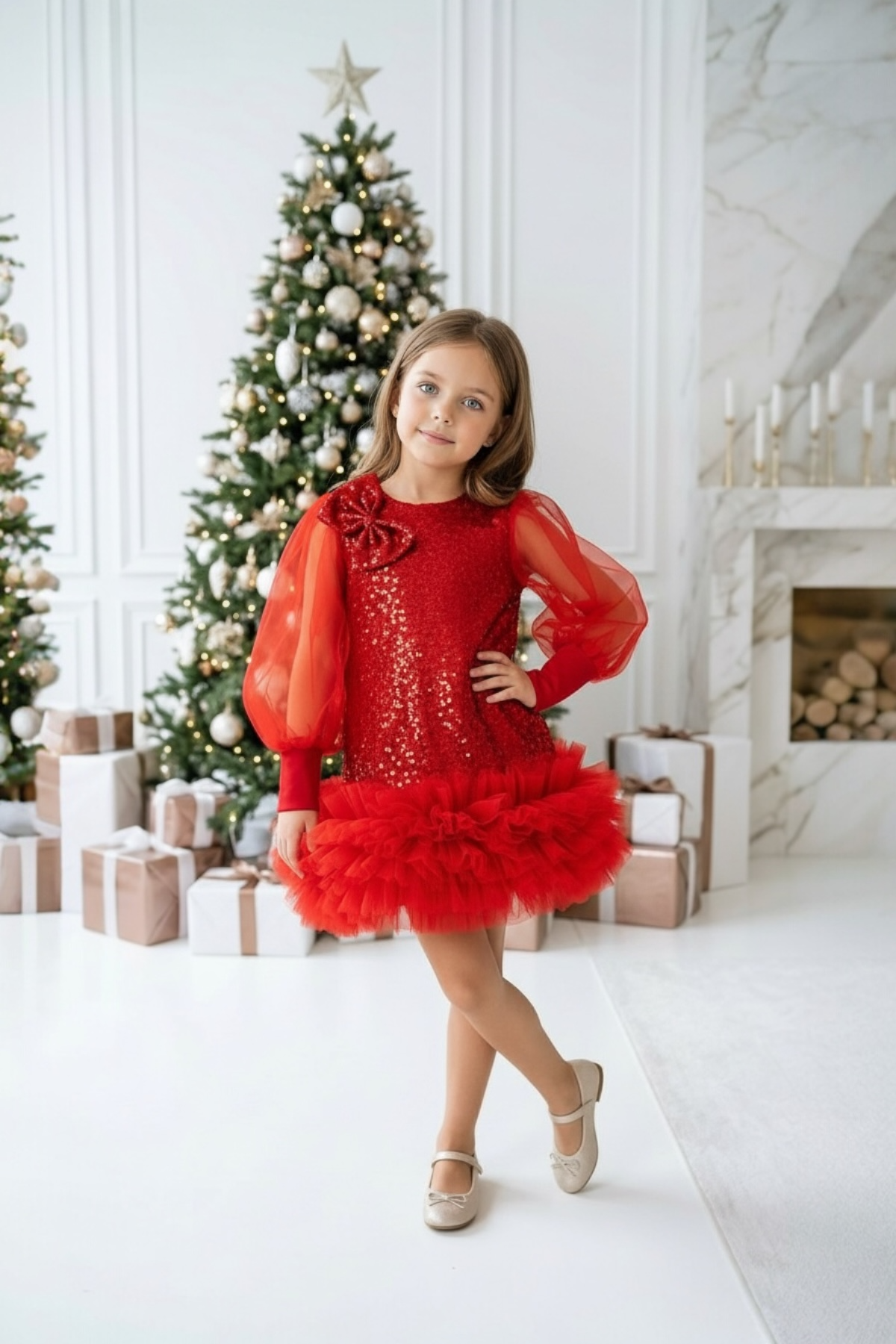 RED SORBET WINTER DRESS