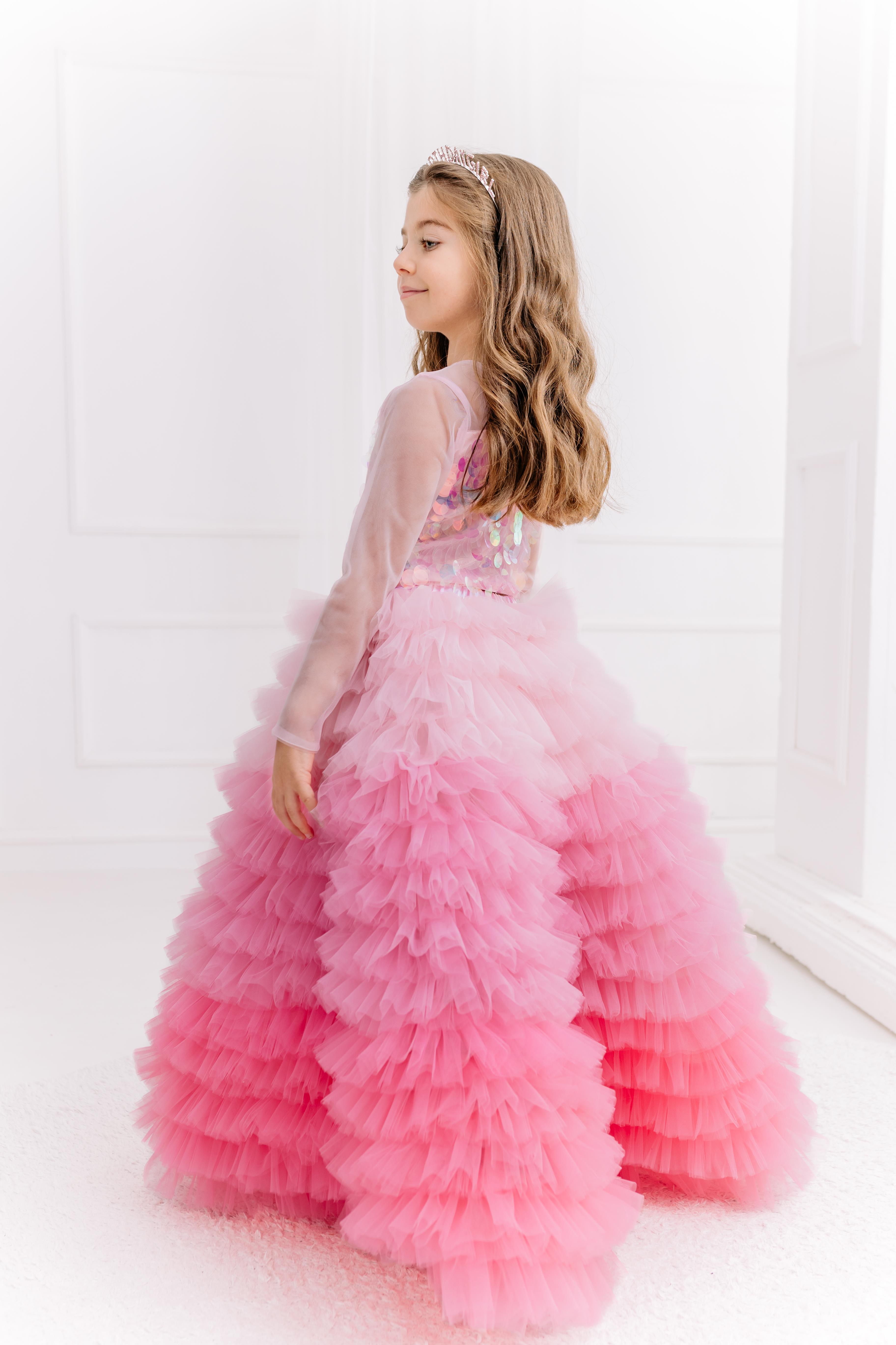 SUGAR CANDY LONG SKIRT&PINK TULLE CROP