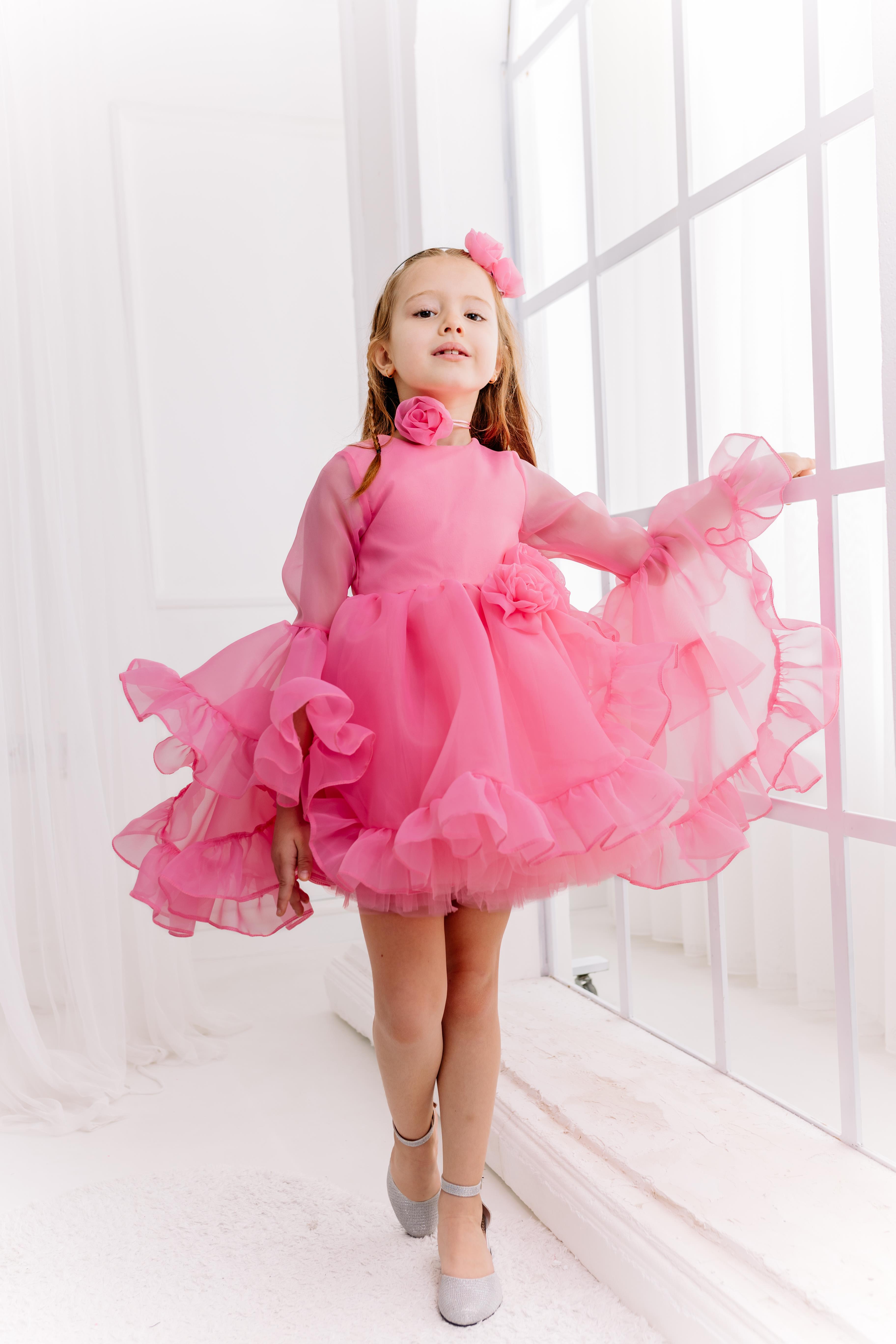 SUGAR PINK GARDENIA TULLE DRESS