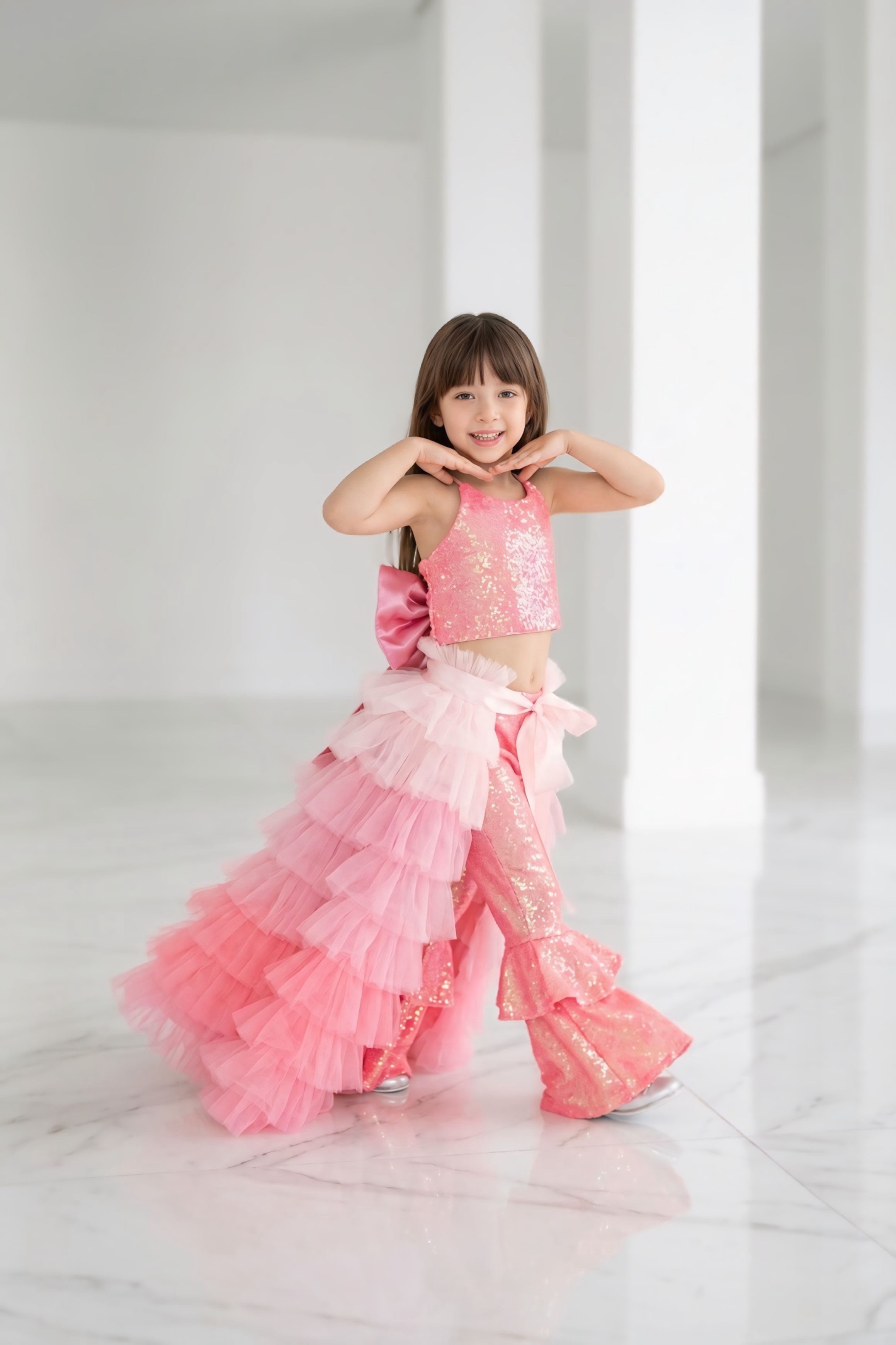 SUGAR PINK SPARKLE TIDE OUTFIT (TAÇ DAHİL TAM SET)