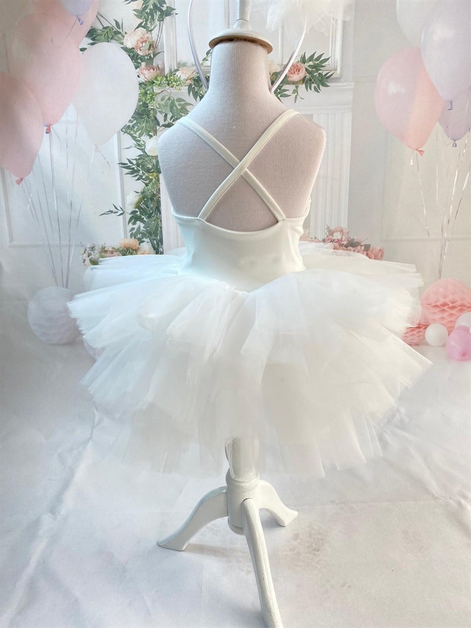 WHITE BASIC SUMMER TUTU DRESS