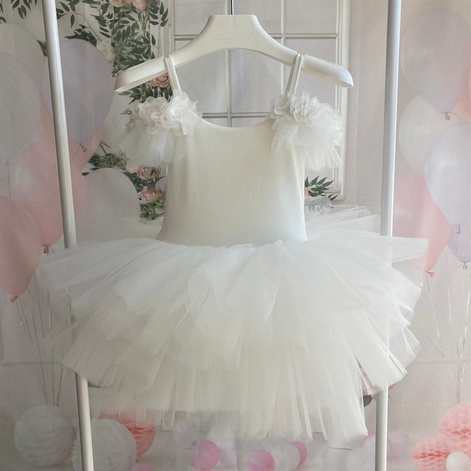 WHITE BLOOM TUTU DRESS