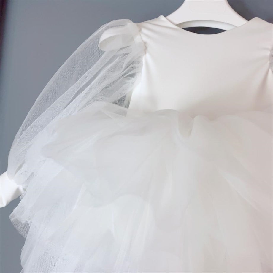 WHITE BOHO TUTU DRESS